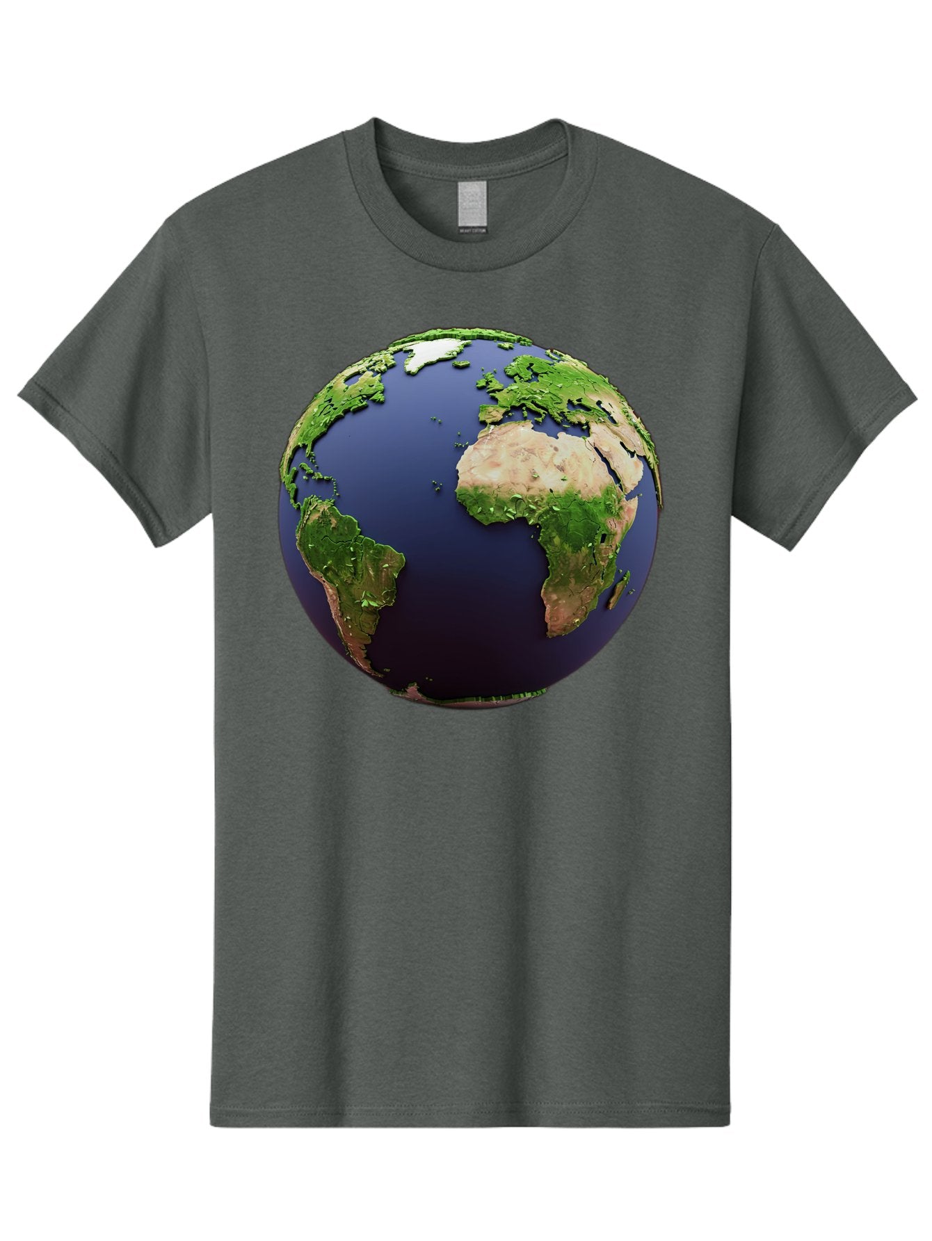 Earth-Globe-1 Men'S Graphic Tee, 100% Cotton, Comfortable Casual Summer Wear, Machine Washable, Globe Showing Africa And South America, 3D Rendering, World Map, Global Geography, Earth From Space, International Perspective, Baa576 5