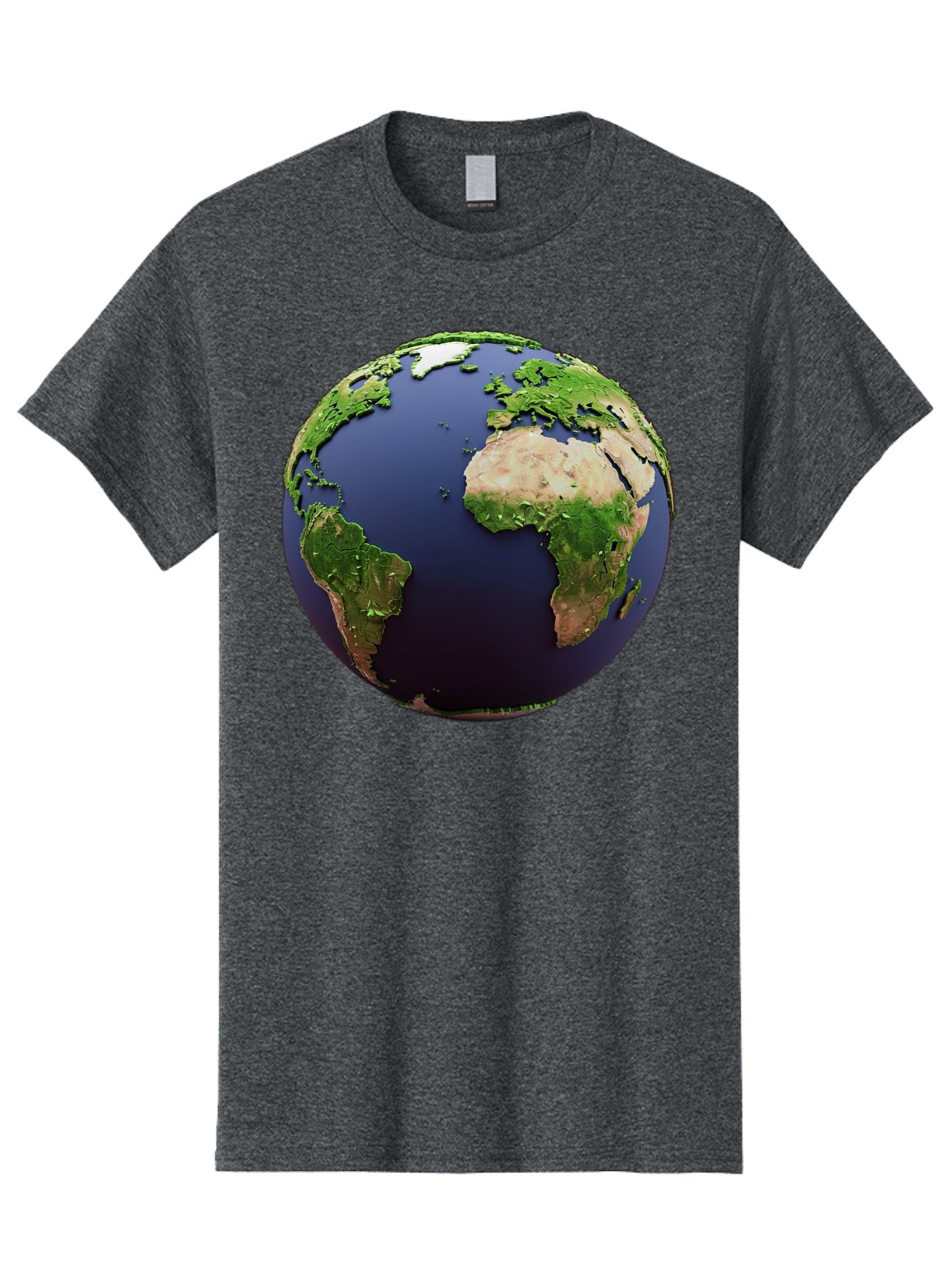 Earth-Globe-1 Men'S Graphic Tee, 100% Cotton, Comfortable Casual Summer Wear, Machine Washable, Globe Showing Africa And South America, 3D Rendering, World Map, Global Geography, Earth From Space, International Perspective, Baa576 12
