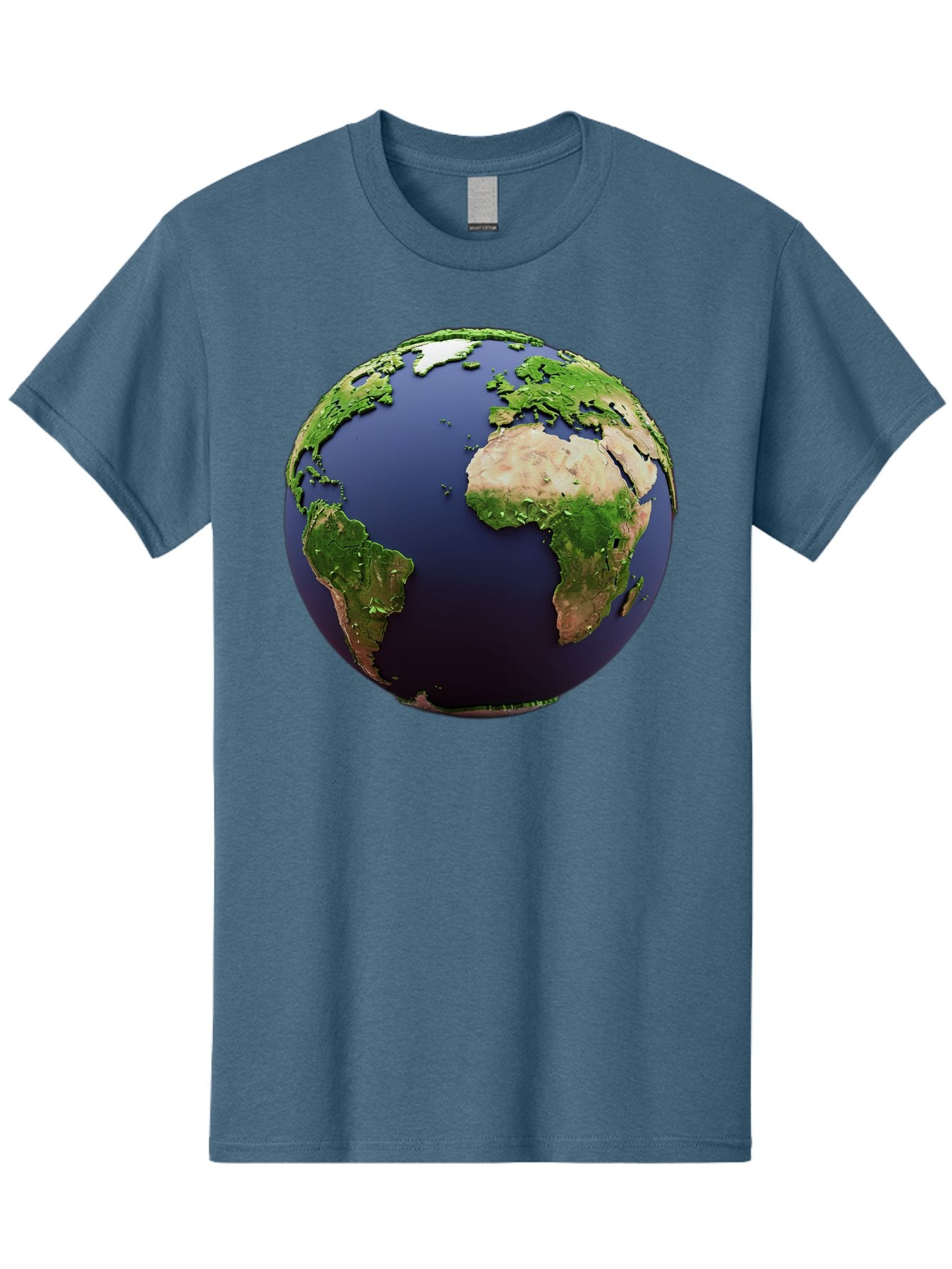 Earth-Globe-1 Men'S Graphic Tee, 100% Cotton, Comfortable Casual Summer Wear, Machine Washable, Globe Showing Africa And South America, 3D Rendering, World Map, Global Geography, Earth From Space, International Perspective, Baa576 14