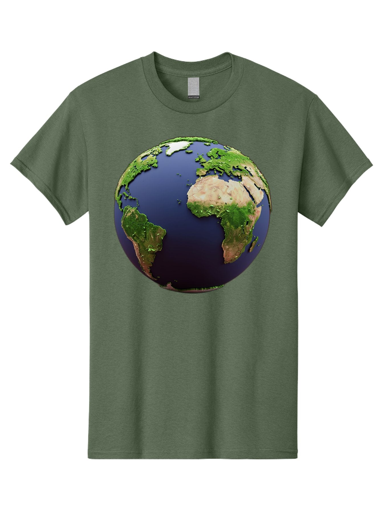 Earth-Globe-1 Men'S Graphic Tee, 100% Cotton, Comfortable Casual Summer Wear, Machine Washable, Globe Showing Africa And South America, 3D Rendering, World Map, Global Geography, Earth From Space, International Perspective, Baa576 11