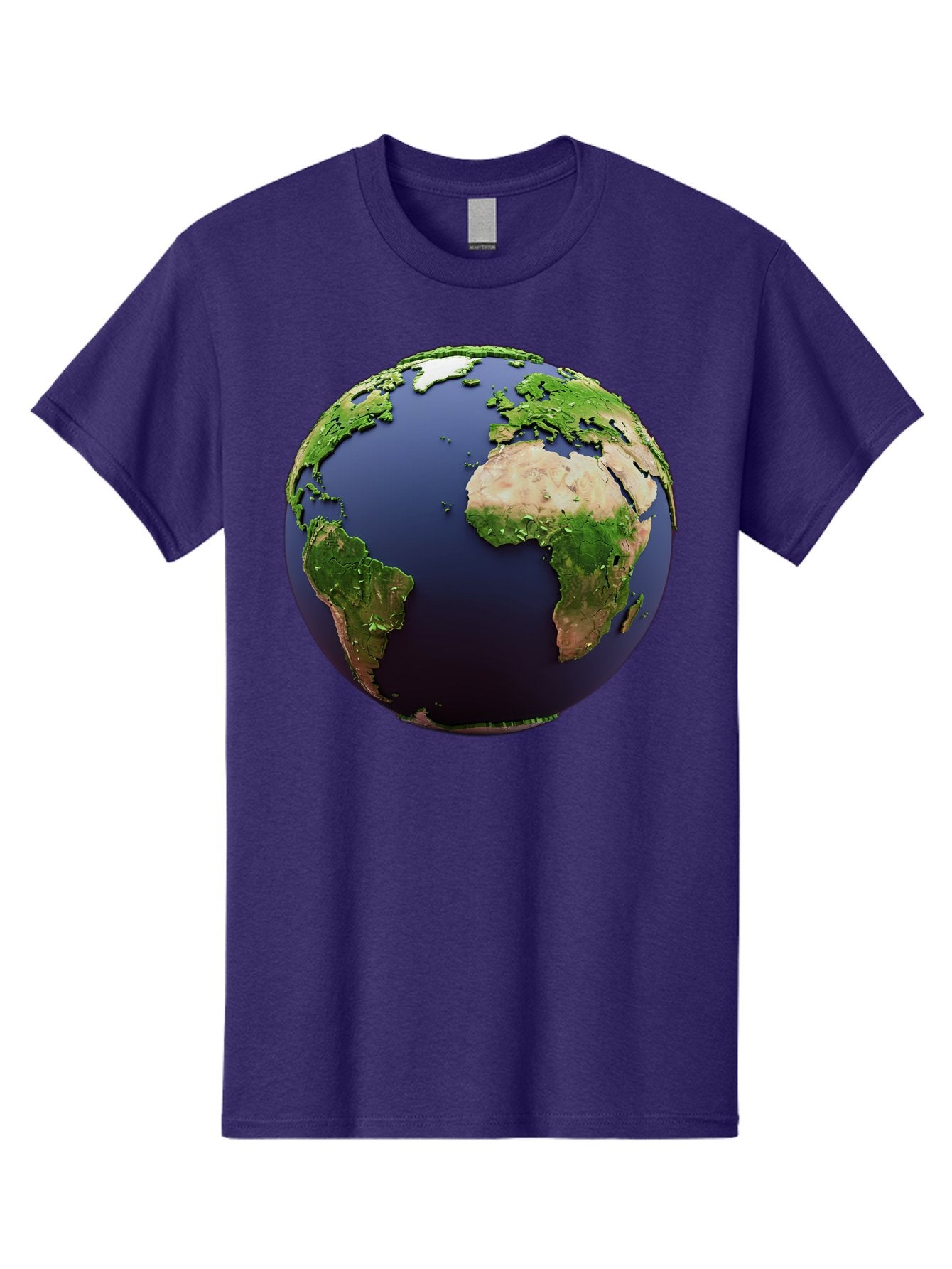 Earth-Globe-1 Men'S Graphic Tee, 100% Cotton, Comfortable Casual Summer Wear, Machine Washable, Globe Showing Africa And South America, 3D Rendering, World Map, Global Geography, Earth From Space, International Perspective, Baa576 13