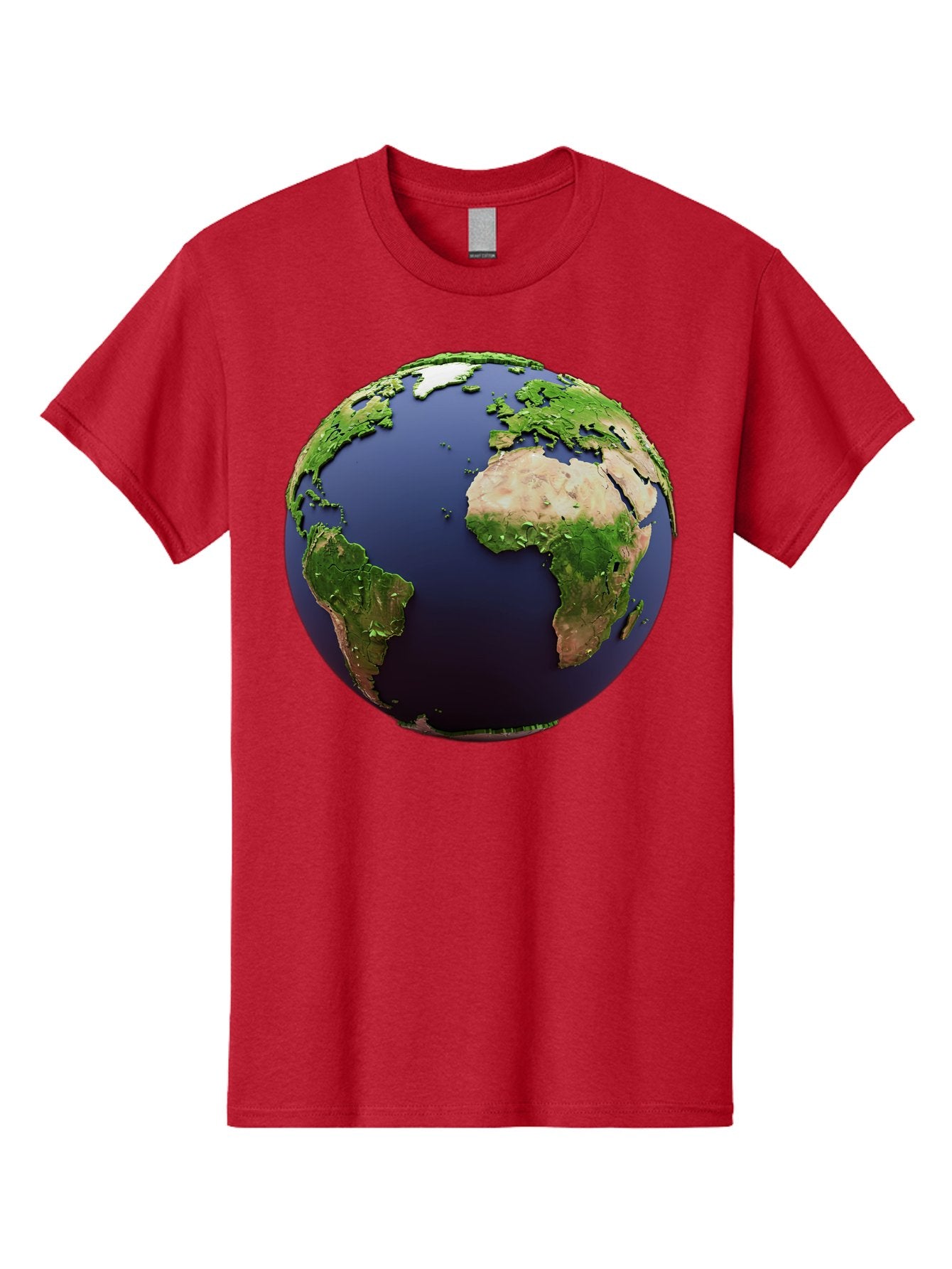 Earth-Globe-1 Men'S Graphic Tee, 100% Cotton, Comfortable Casual Summer Wear, Machine Washable, Globe Showing Africa And South America, 3D Rendering, World Map, Global Geography, Earth From Space, International Perspective, Baa576 10
