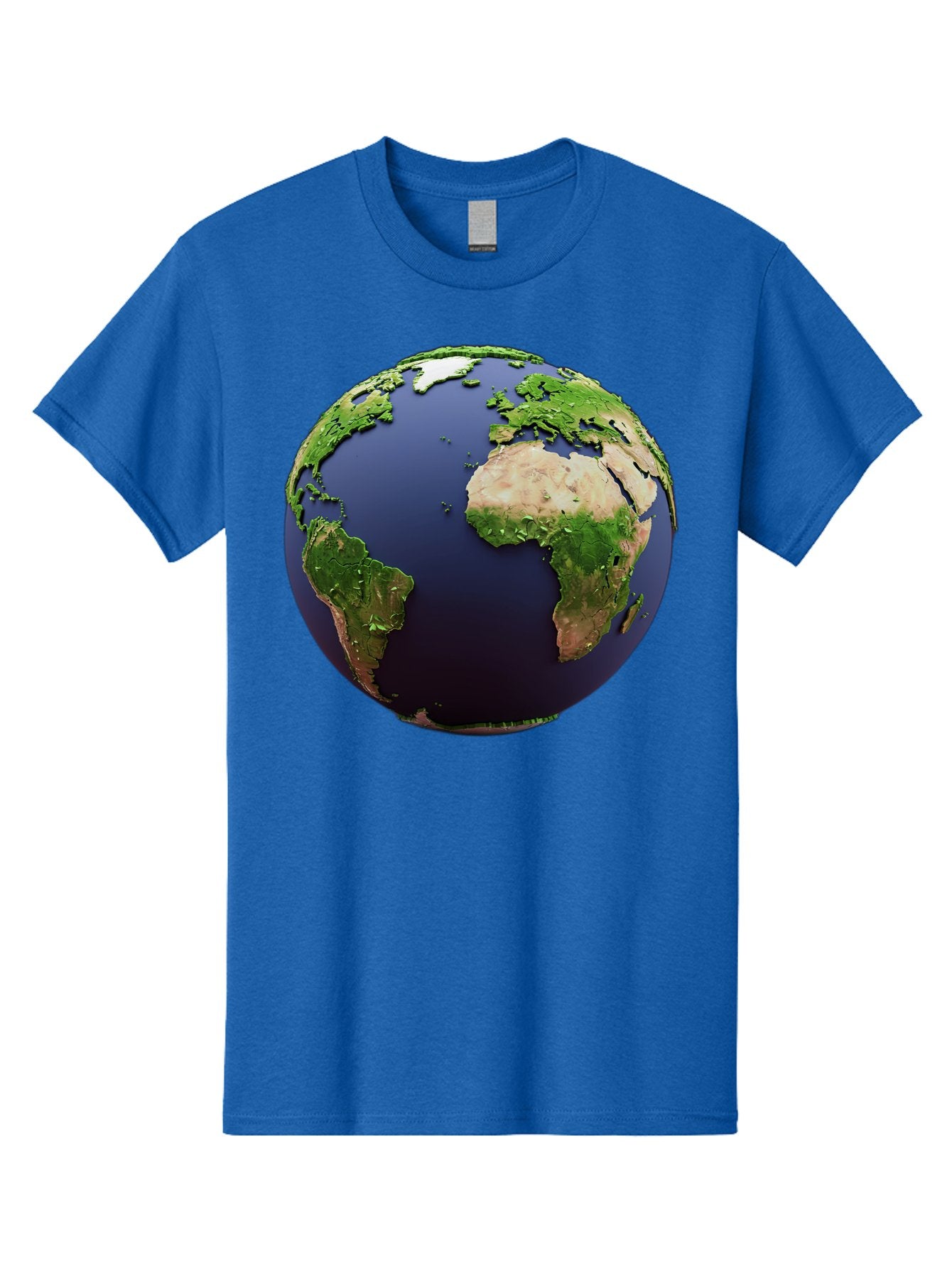 Earth-Globe-1 Men'S Graphic Tee, 100% Cotton, Comfortable Casual Summer Wear, Machine Washable, Globe Showing Africa And South America, 3D Rendering, World Map, Global Geography, Earth From Space, International Perspective, Baa576 6