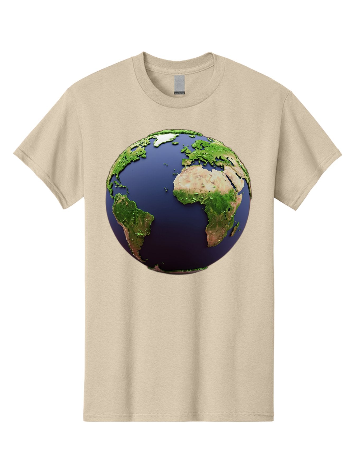 Earth-Globe-1 Men'S Graphic Tee, 100% Cotton, Comfortable Casual Summer Wear, Machine Washable, Globe Showing Africa And South America, 3D Rendering, World Map, Global Geography, Earth From Space, International Perspective, Baa576 8