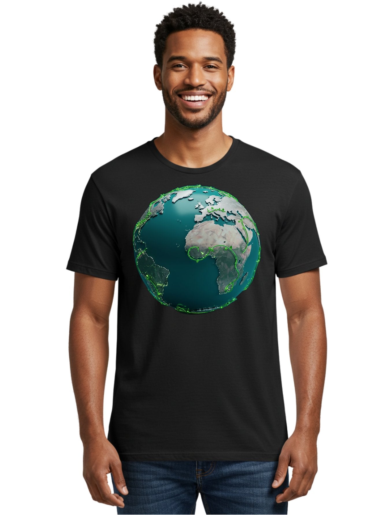 Earth-Globe-2 Men'S Graphic Tee, 100% Cotton, Comfortable Casual Summer Wear, Machine Washable, 3D Globe, World Map, Global Geography, International Boundaries, Africa And South America, Oceanic And Continental Landmasses, Baa577 16