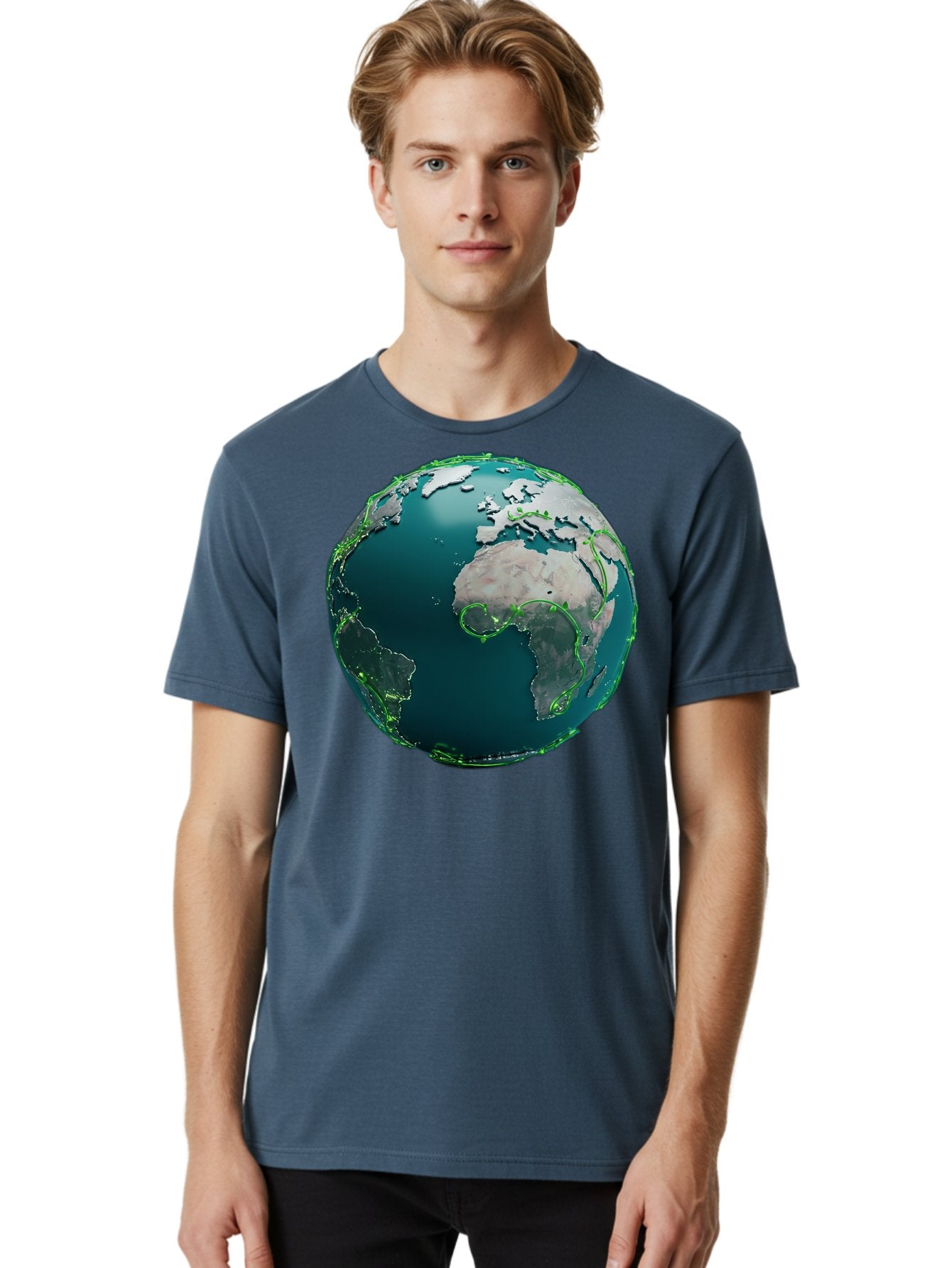Earth-Globe-2 Men'S Graphic Tee, 100% Cotton, Comfortable Casual Summer Wear, Machine Washable, 3D Globe, World Map, Global Geography, International Boundaries, Africa And South America, Oceanic And Continental Landmasses, Baa577 28