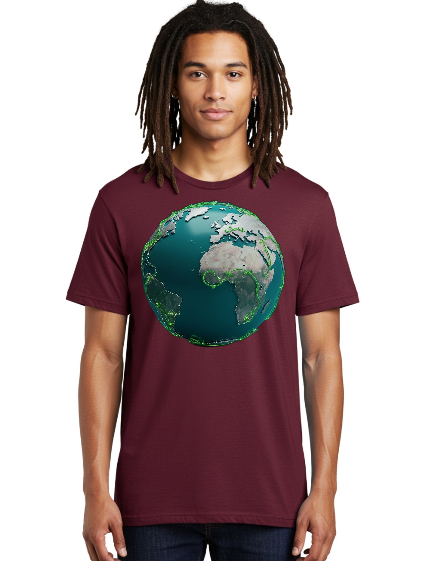 Earth-Globe-2 Men'S Graphic Tee, 100% Cotton, Comfortable Casual Summer Wear, Machine Washable, 3D Globe, World Map, Global Geography, International Boundaries, Africa And South America, Oceanic And Continental Landmasses, Baa577 20