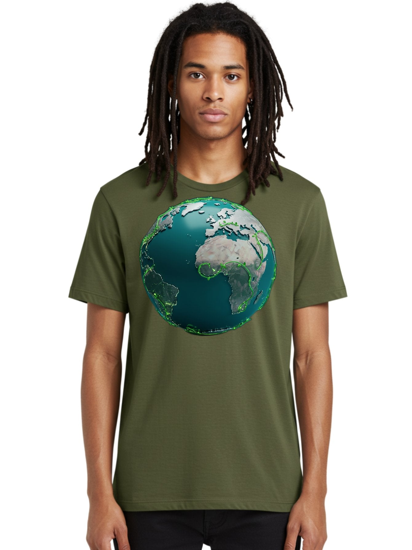 Earth-Globe-2 Men'S Graphic Tee, 100% Cotton, Comfortable Casual Summer Wear, Machine Washable, 3D Globe, World Map, Global Geography, International Boundaries, Africa And South America, Oceanic And Continental Landmasses, Baa577 25