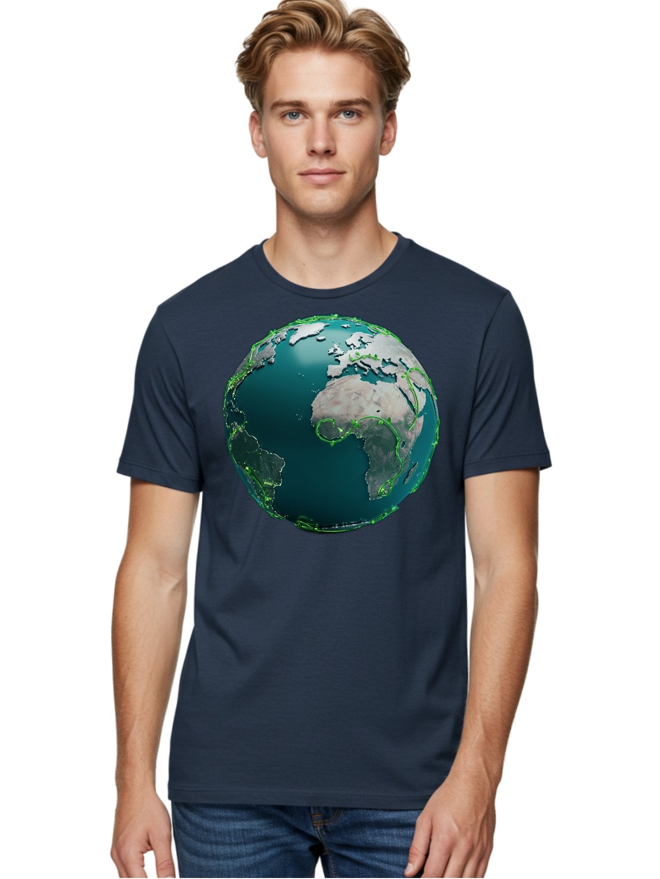 Earth-Globe-2 Men'S Graphic Tee, 100% Cotton, Comfortable Casual Summer Wear, Machine Washable, 3D Globe, World Map, Global Geography, International Boundaries, Africa And South America, Oceanic And Continental Landmasses, Baa577 17