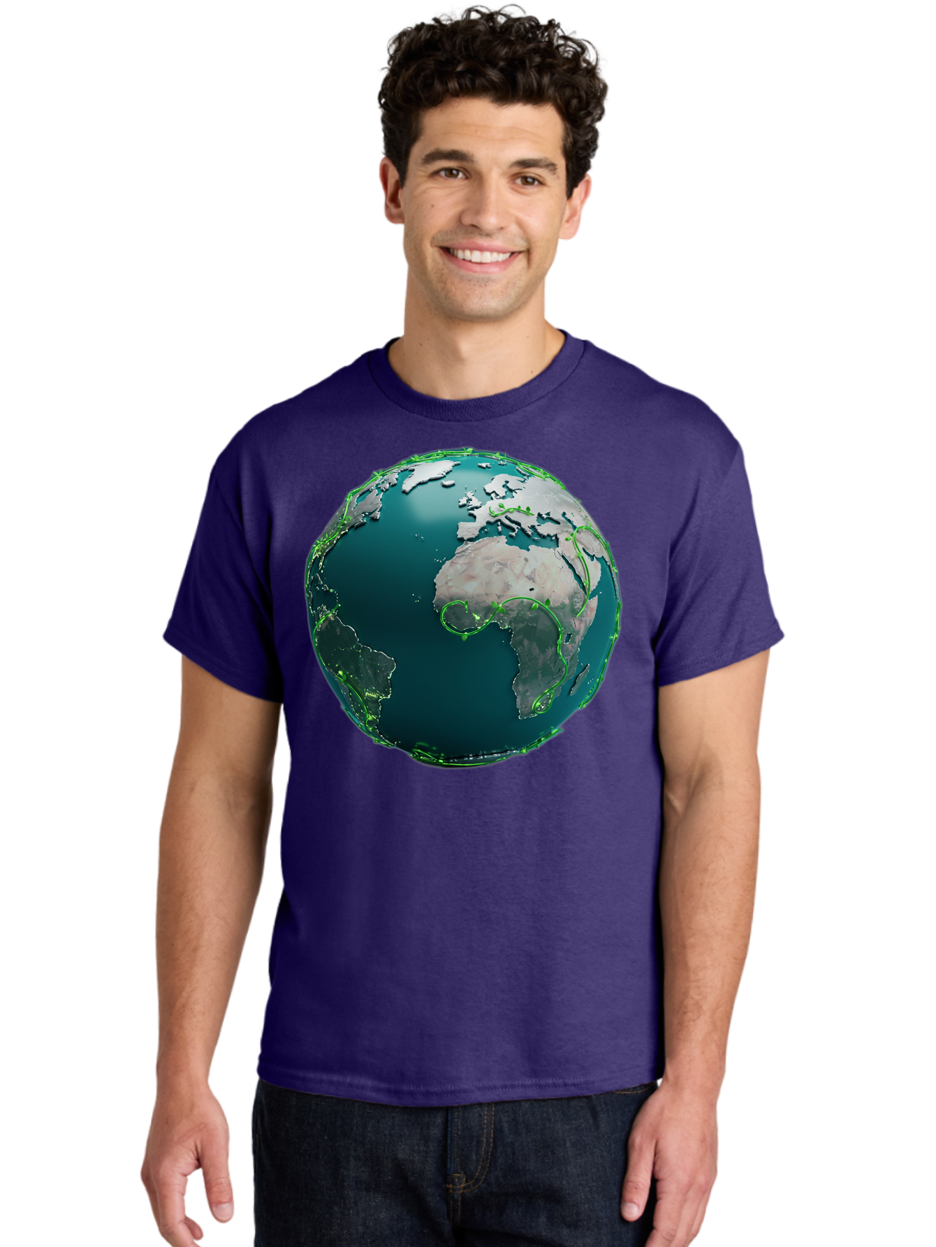 Earth-Globe-2 Men'S Graphic Tee, 100% Cotton, Comfortable Casual Summer Wear, Machine Washable, 3D Globe, World Map, Global Geography, International Boundaries, Africa And South America, Oceanic And Continental Landmasses, Baa577 10