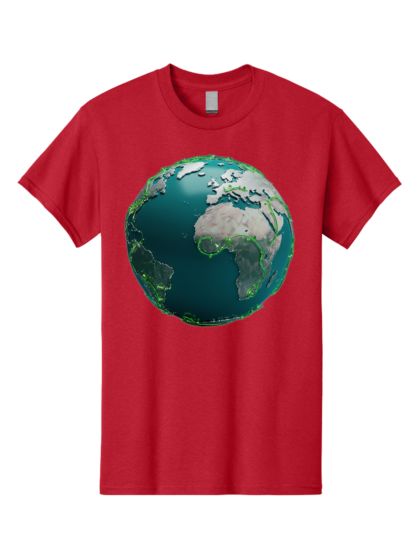 Earth-Globe-2 Men'S Graphic Tee, 100% Cotton, Comfortable Casual Summer Wear, Machine Washable, 3D Globe, World Map, Global Geography, International Boundaries, Africa And South America, Oceanic And Continental Landmasses, Baa577 3