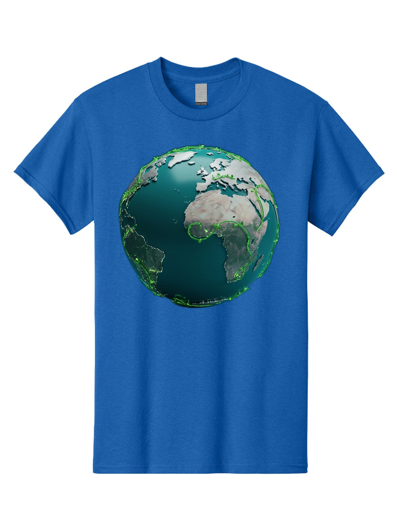 Earth-Globe-2 Men'S Graphic Tee, 100% Cotton, Comfortable Casual Summer Wear, Machine Washable, 3D Globe, World Map, Global Geography, International Boundaries, Africa And South America, Oceanic And Continental Landmasses, Baa577