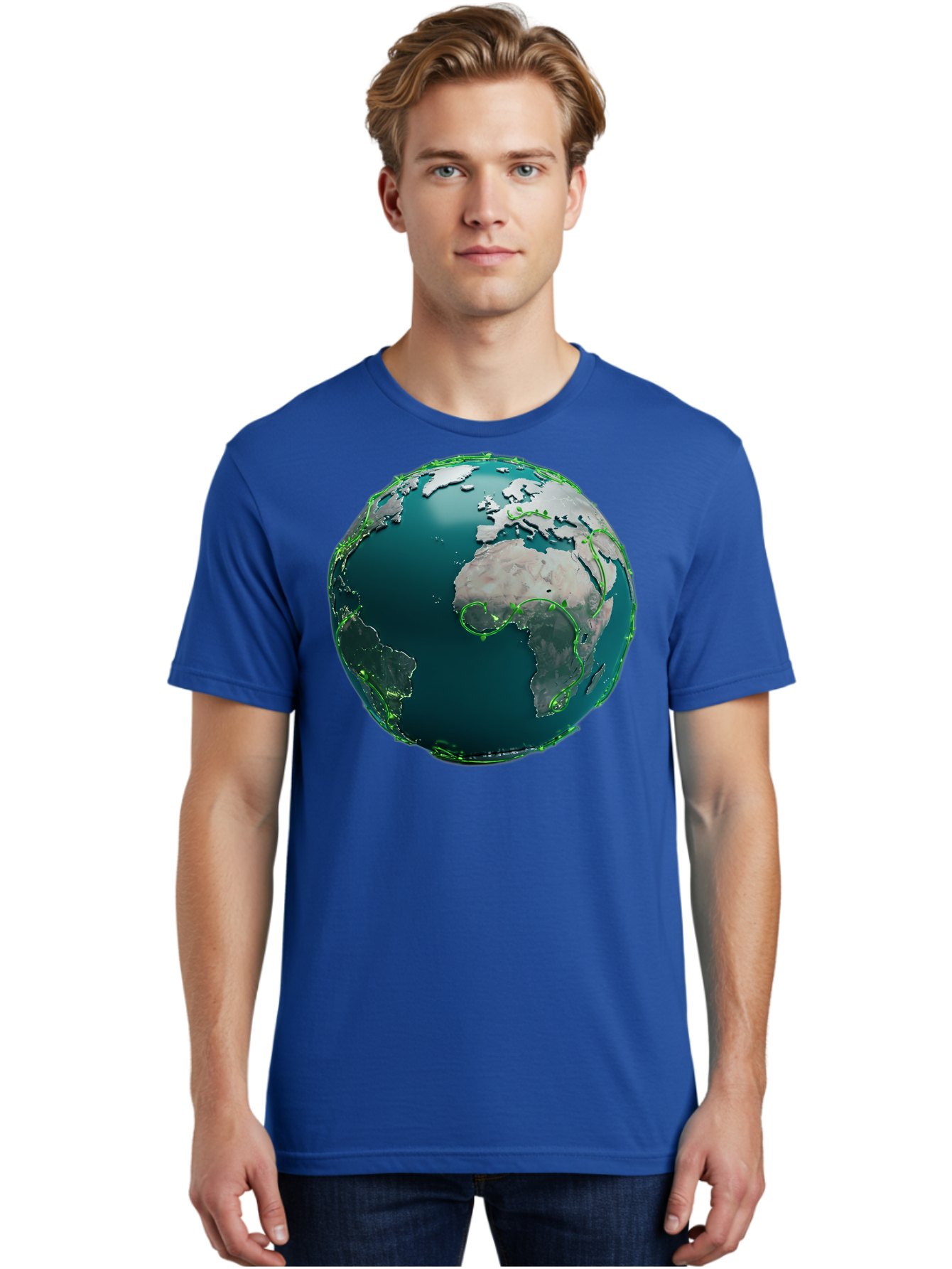 Earth-Globe-2 Men'S Graphic Tee, 100% Cotton, Comfortable Casual Summer Wear, Machine Washable, 3D Globe, World Map, Global Geography, International Boundaries, Africa And South America, Oceanic And Continental Landmasses, Baa577 20