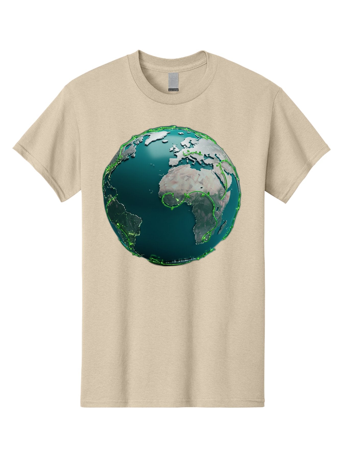 Earth-Globe-2 Men'S Graphic Tee, 100% Cotton, Comfortable Casual Summer Wear, Machine Washable, 3D Globe, World Map, Global Geography, International Boundaries, Africa And South America, Oceanic And Continental Landmasses, Baa577 5