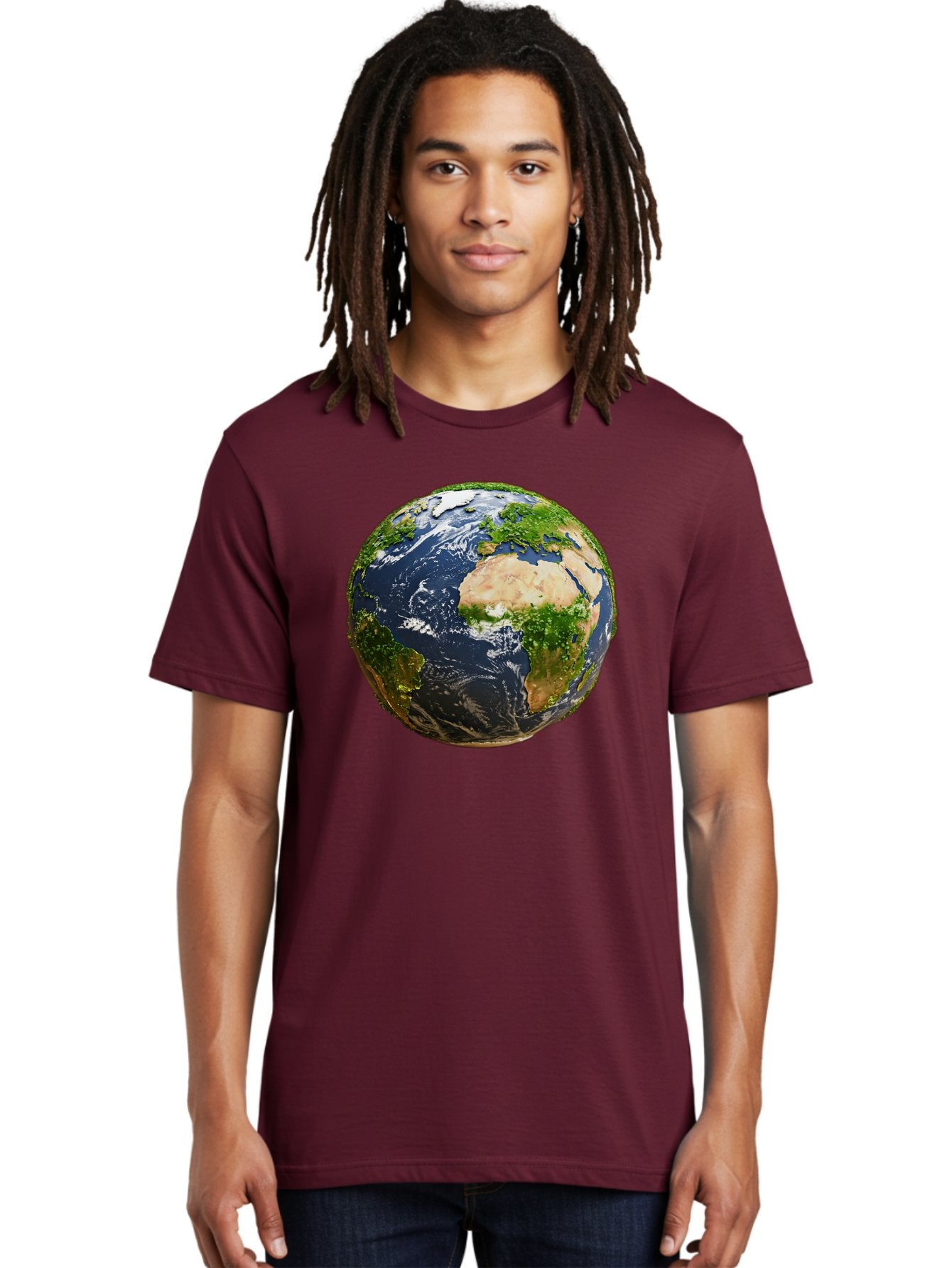 Earth-Globe-3 Men'S Graphic Tee, 100% Cotton, Comfortable Casual Summer Wear, Machine Washable, Globe, Earth From Space, World Map, Africa, Europe, Atlantic Ocean, Natural Beauty, Diverse Geography, Global Unity, Planet Earth Imagery, Baa578 18