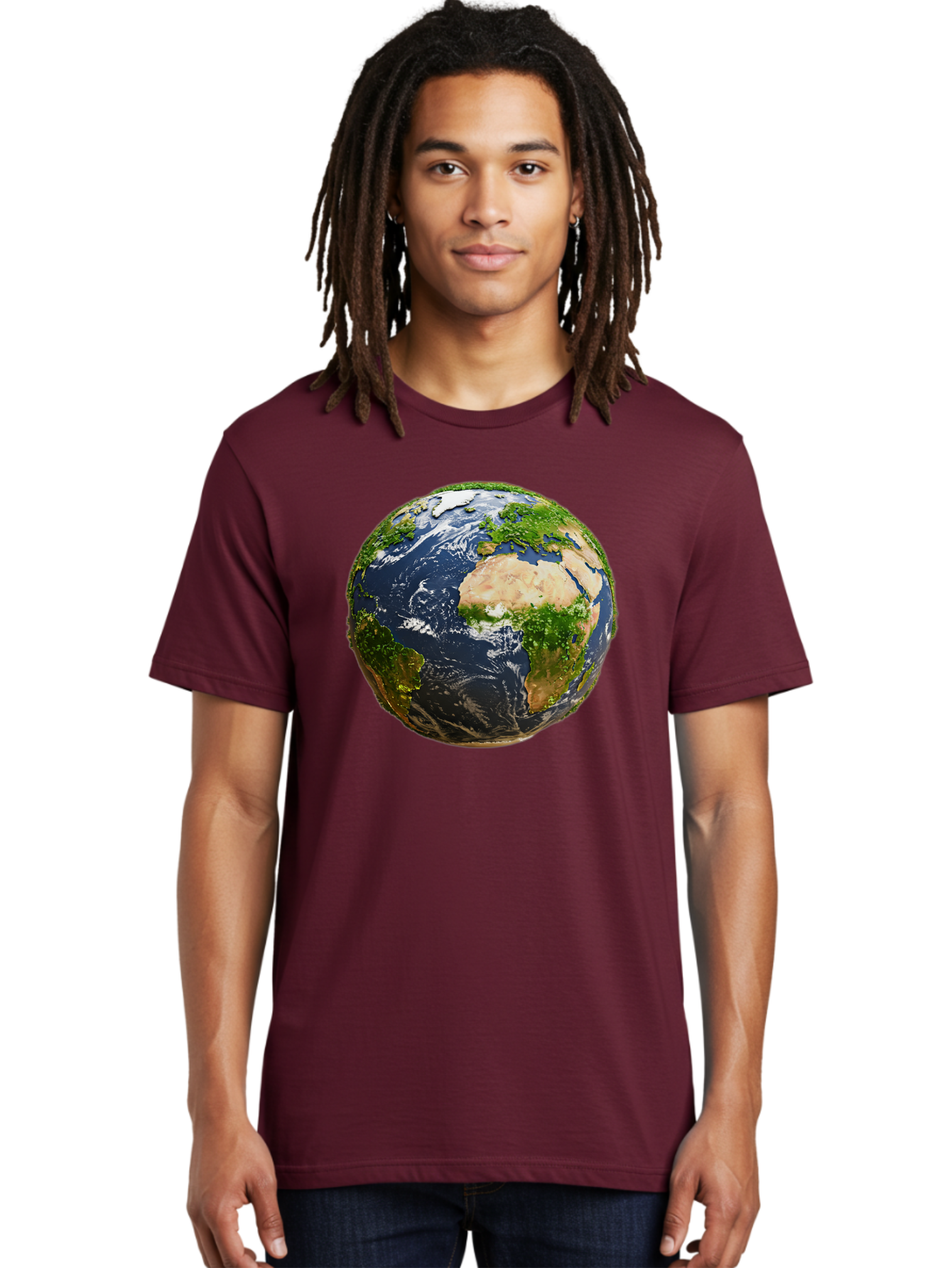 Earth-Globe-3 Men'S Graphic Tee, 100% Cotton, Comfortable Casual Summer Wear, Machine Washable, Globe, Earth From Space, World Map, Africa, Europe, Atlantic Ocean, Natural Beauty, Diverse Geography, Global Unity, Planet Earth Imagery, Baa578 24