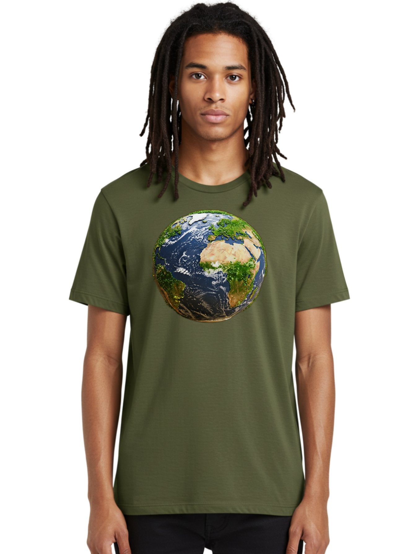 Earth-Globe-3 Men'S Graphic Tee, 100% Cotton, Comfortable Casual Summer Wear, Machine Washable, Globe, Earth From Space, World Map, Africa, Europe, Atlantic Ocean, Natural Beauty, Diverse Geography, Global Unity, Planet Earth Imagery, Baa578 26