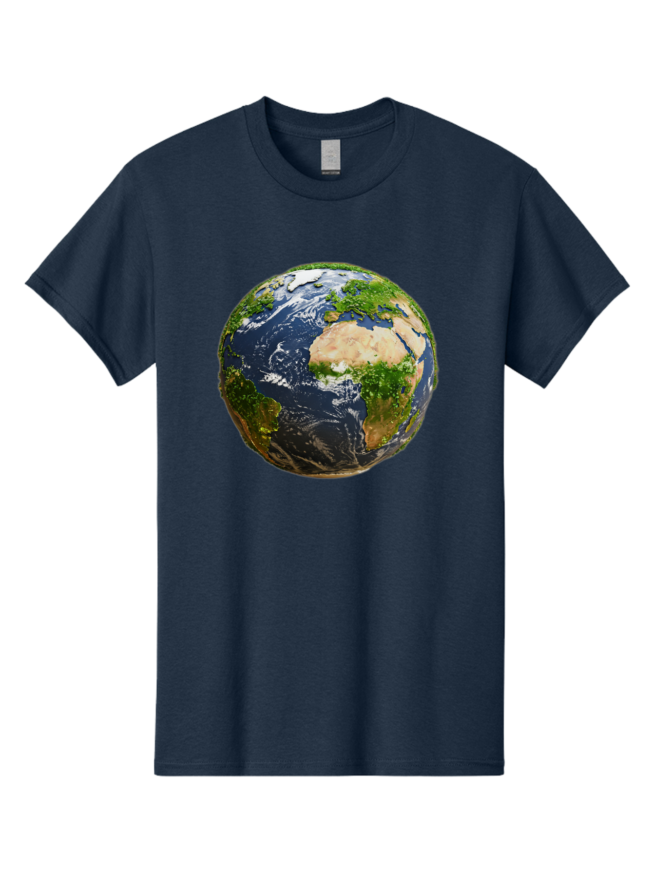 Earth-Globe-3 Men'S Graphic Tee, 100% Cotton, Comfortable Casual Summer Wear, Machine Washable, Globe, Earth From Space, World Map, Africa, Europe, Atlantic Ocean, Natural Beauty, Diverse Geography, Global Unity, Planet Earth Imagery, Baa578 25
