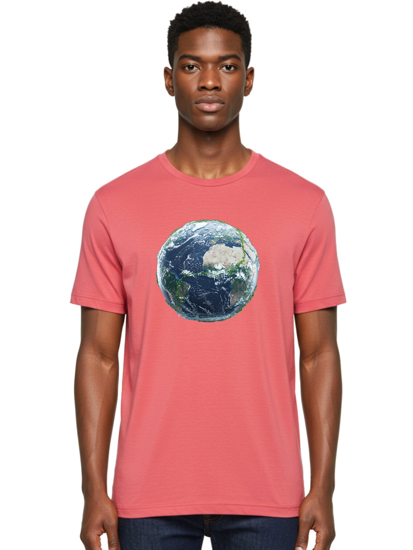 Earth-Globe-4 Men'S Graphic Tee, 100% Cotton, Comfortable Casual Summer Wear, Machine Washable, Globe Showing North America, Earth From Space, Global View, Planet Earth, International Map, World Geography, Satellite Imagery Baa579 29