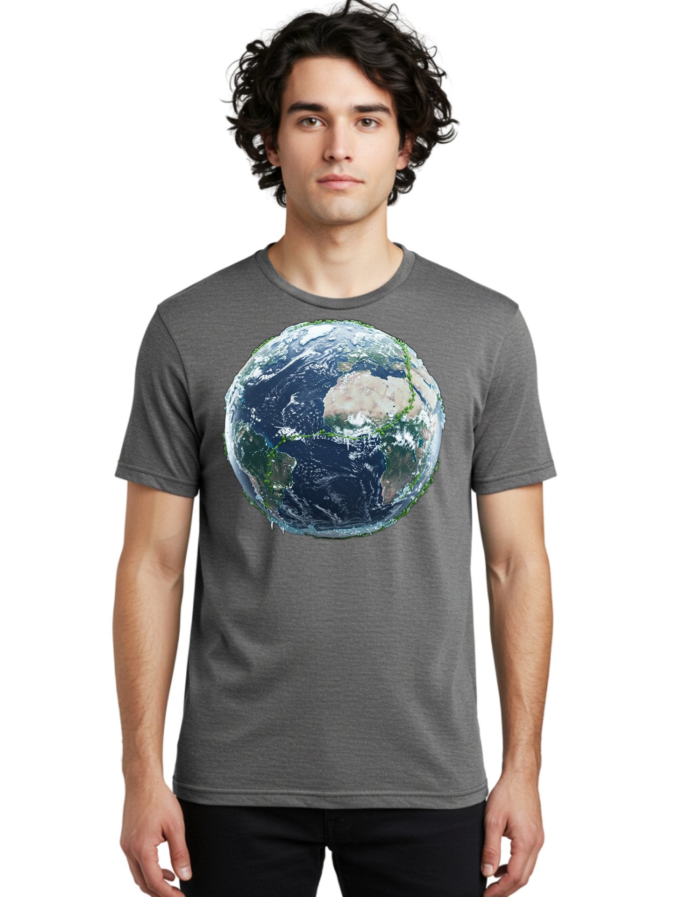 Earth-Globe-4 Men'S Graphic Tee, 100% Cotton, Comfortable Casual Summer Wear, Machine Washable, Globe Showing North America, Earth From Space, Global View, Planet Earth, International Map, World Geography, Satellite Imagery Baa579 26