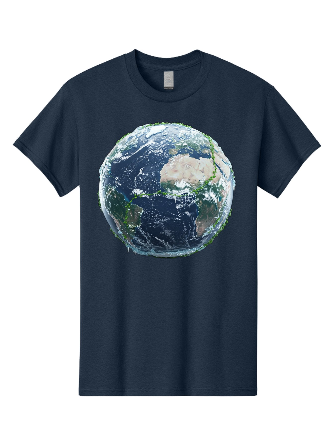 Earth-Globe-4 Men'S Graphic Tee, 100% Cotton, Comfortable Casual Summer Wear, Machine Washable, Globe Showing North America, Earth From Space, Global View, Planet Earth, International Map, World Geography, Satellite Imagery Baa579