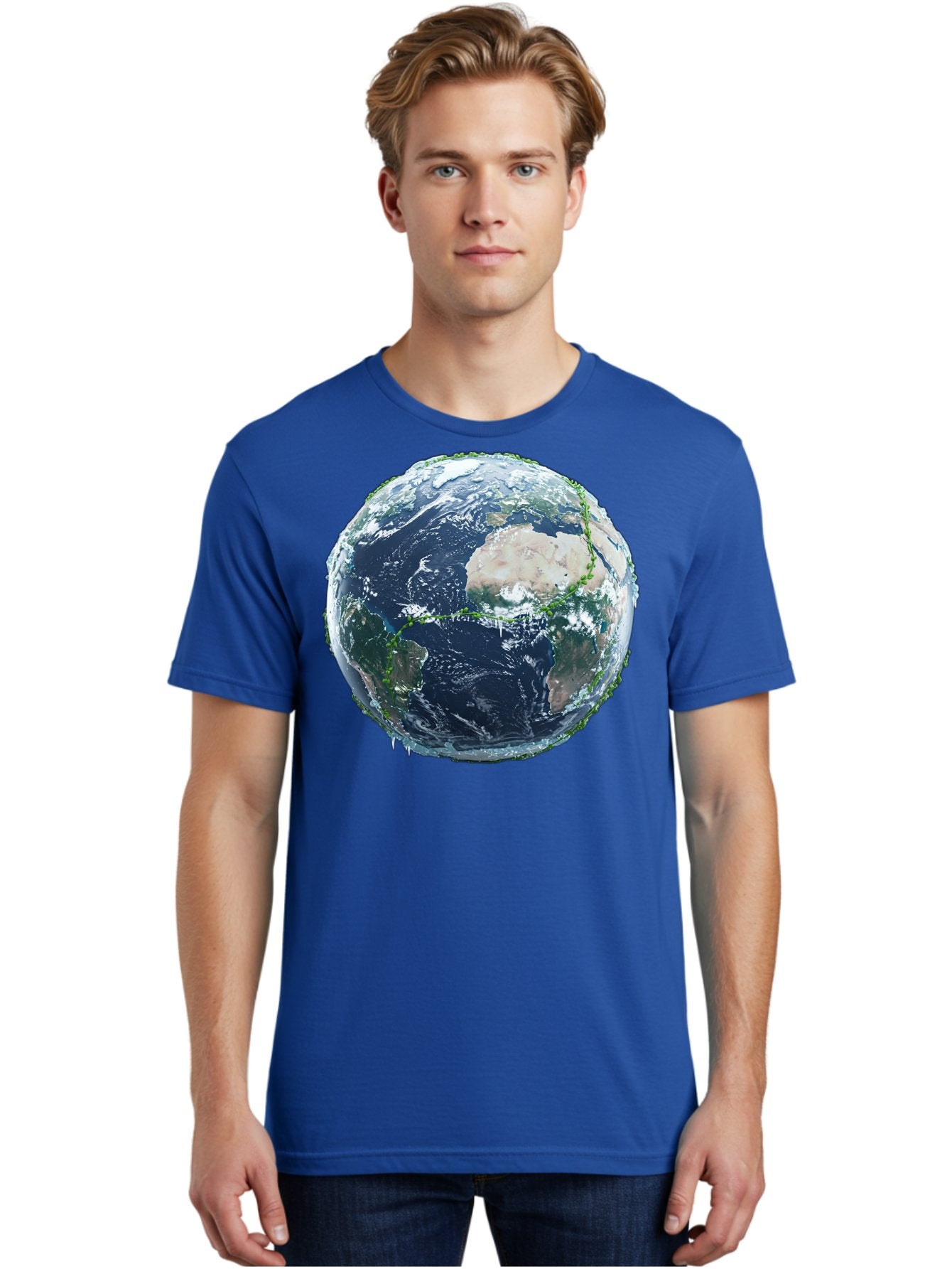 Earth-Globe-4 Men'S Graphic Tee, 100% Cotton, Comfortable Casual Summer Wear, Machine Washable, Globe Showing North America, Earth From Space, Global View, Planet Earth, International Map, World Geography, Satellite Imagery Baa579 27