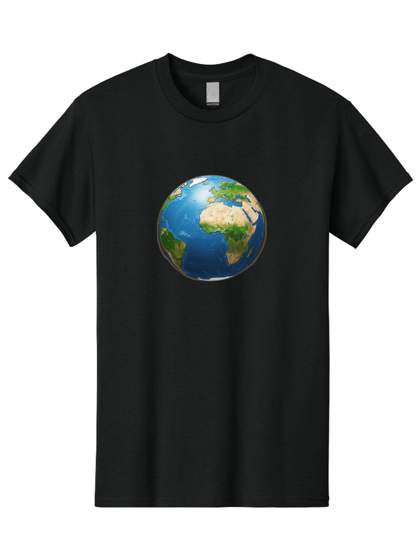 Earth-Globe Men'S Graphic Tee, 100% Cotton, Comfortable Casual Summer Wear, Machine Washable, Globe Showing Africa And Europe, International Connectivity, Global Unity, World Map, 3D Rendering, Earth From Space, Continents, Oceans Baa580 25