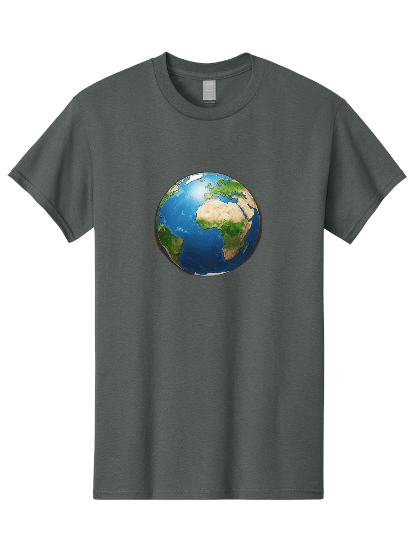 Earth-Globe Men'S Graphic Tee, 100% Cotton, Comfortable Casual Summer Wear, Machine Washable, Globe Showing Africa And Europe, International Connectivity, Global Unity, World Map, 3D Rendering, Earth From Space, Continents, Oceans Baa580 15