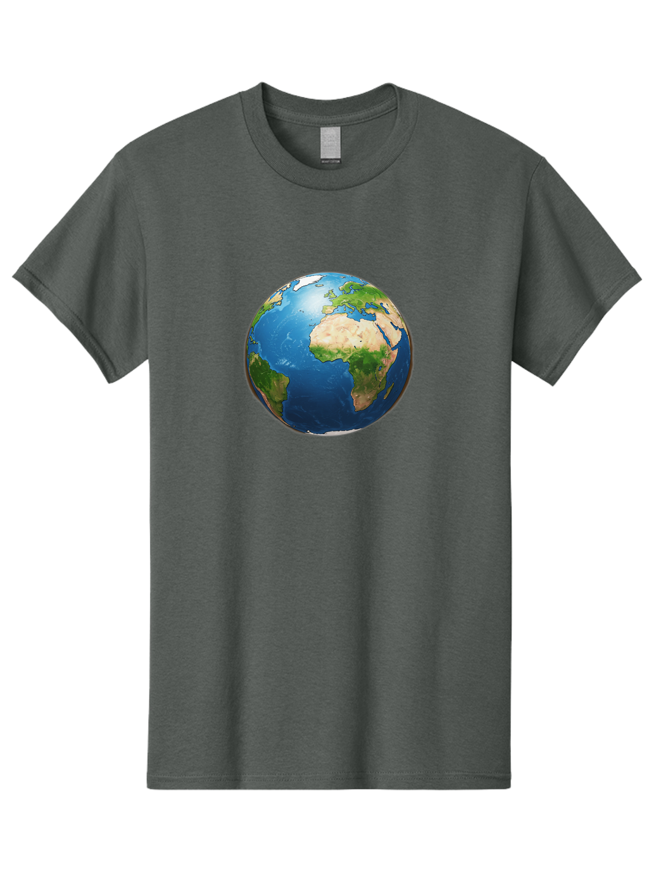 Earth-Globe Men'S Graphic Tee, 100% Cotton, Comfortable Casual Summer Wear, Machine Washable, Globe Showing Africa And Europe, International Connectivity, Global Unity, World Map, 3D Rendering, Earth From Space, Continents, Oceans Baa580
