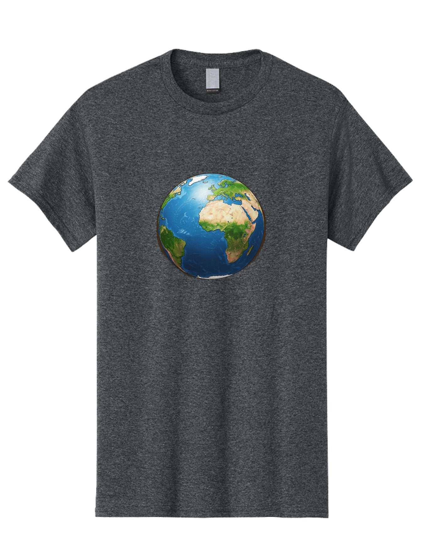 Earth-Globe Men'S Graphic Tee, 100% Cotton, Comfortable Casual Summer Wear, Machine Washable, Globe Showing Africa And Europe, International Connectivity, Global Unity, World Map, 3D Rendering, Earth From Space, Continents, Oceans Baa580 12