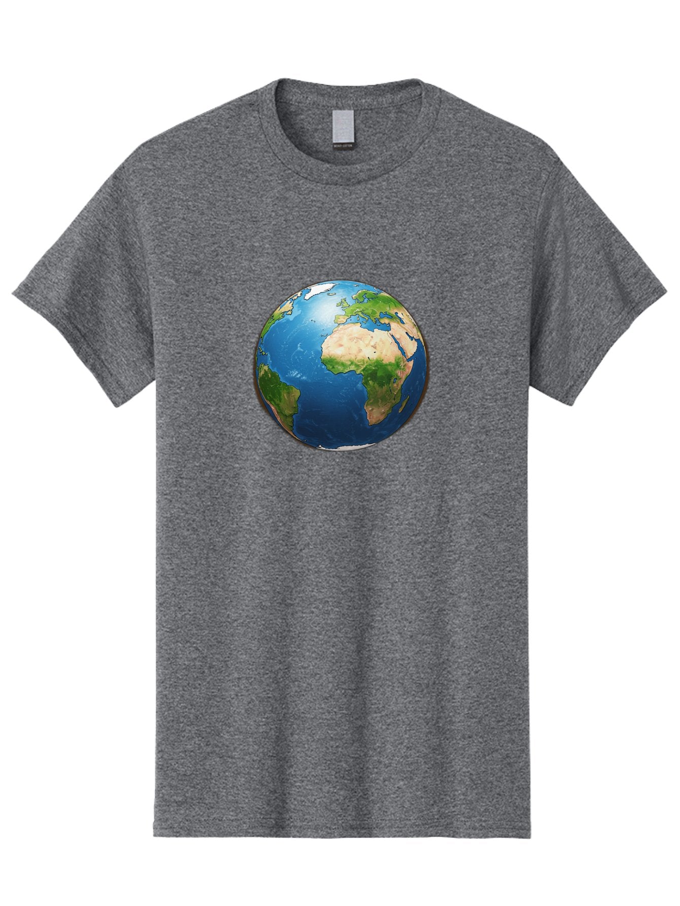 Earth-Globe Men'S Graphic Tee, 100% Cotton, Comfortable Casual Summer Wear, Machine Washable, Globe Showing Africa And Europe, International Connectivity, Global Unity, World Map, 3D Rendering, Earth From Space, Continents, Oceans Baa580 13