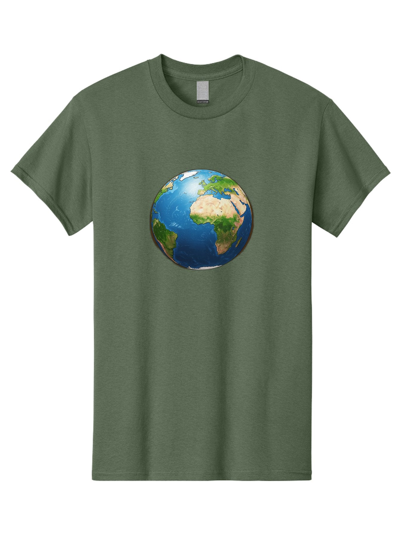 Earth-Globe Men'S Graphic Tee, 100% Cotton, Comfortable Casual Summer Wear, Machine Washable, Globe Showing Africa And Europe, International Connectivity, Global Unity, World Map, 3D Rendering, Earth From Space, Continents, Oceans Baa580 14