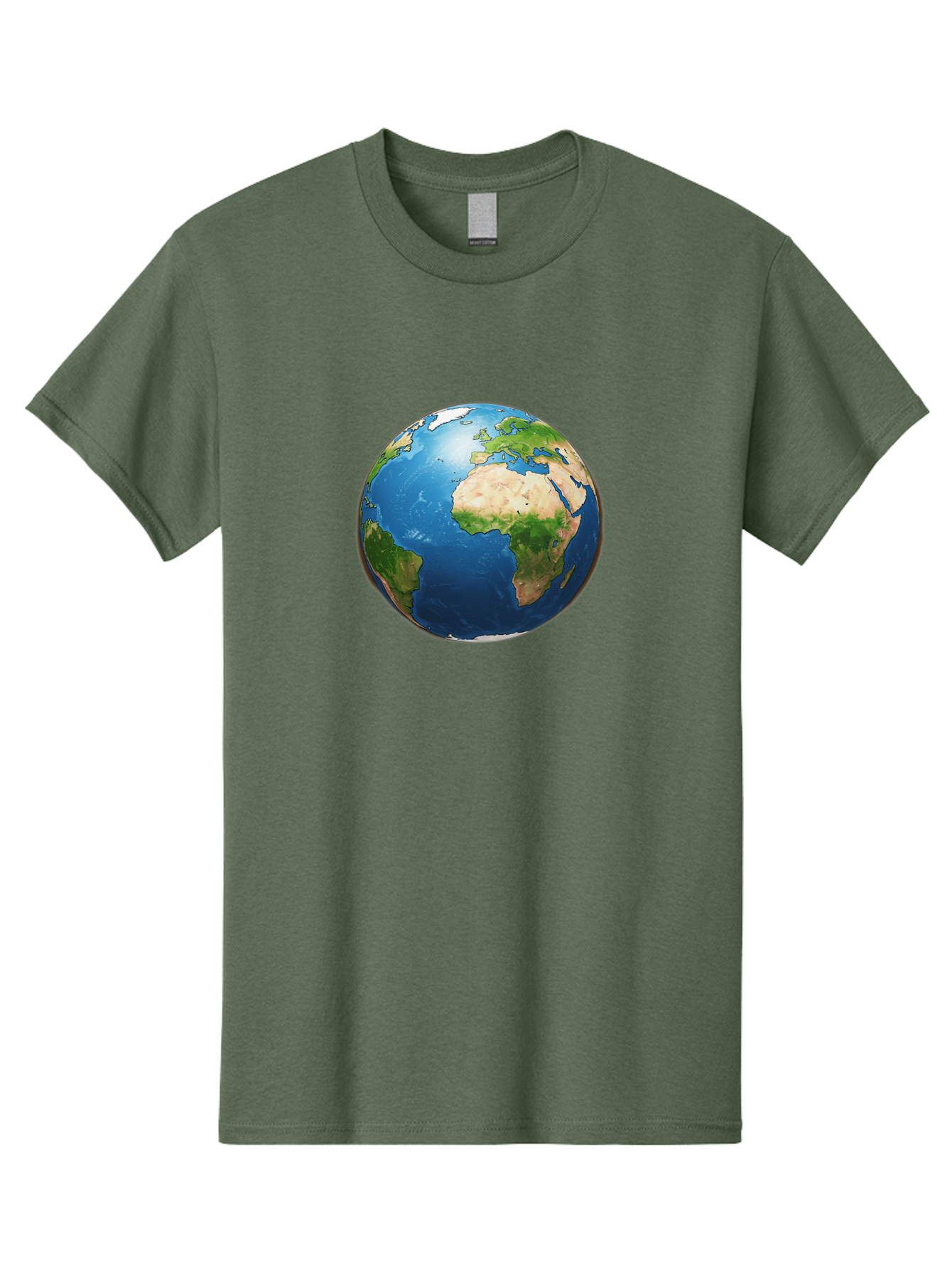 Earth-Globe Men'S Graphic Tee, 100% Cotton, Comfortable Casual Summer Wear, Machine Washable, Globe Showing Africa And Europe, International Connectivity, Global Unity, World Map, 3D Rendering, Earth From Space, Continents, Oceans Baa580 3