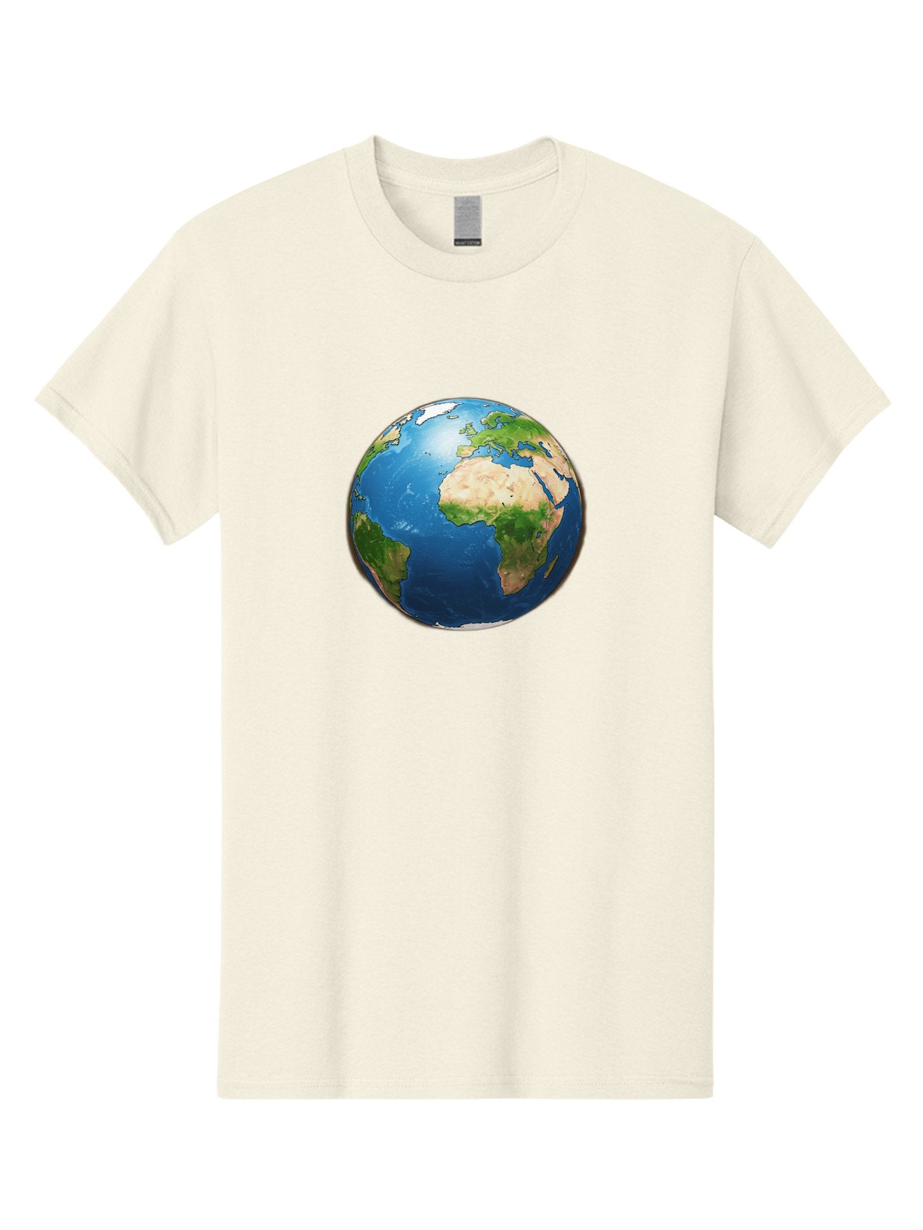 Earth-Globe Men'S Graphic Tee, 100% Cotton, Comfortable Casual Summer Wear, Machine Washable, Globe Showing Africa And Europe, International Connectivity, Global Unity, World Map, 3D Rendering, Earth From Space, Continents, Oceans Baa580 6