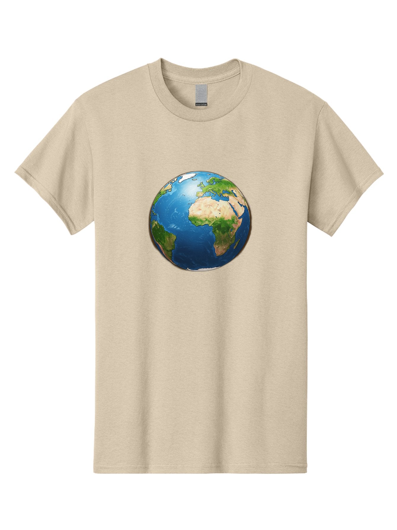 Earth-Globe Men'S Graphic Tee, 100% Cotton, Comfortable Casual Summer Wear, Machine Washable, Globe Showing Africa And Europe, International Connectivity, Global Unity, World Map, 3D Rendering, Earth From Space, Continents, Oceans Baa580 10