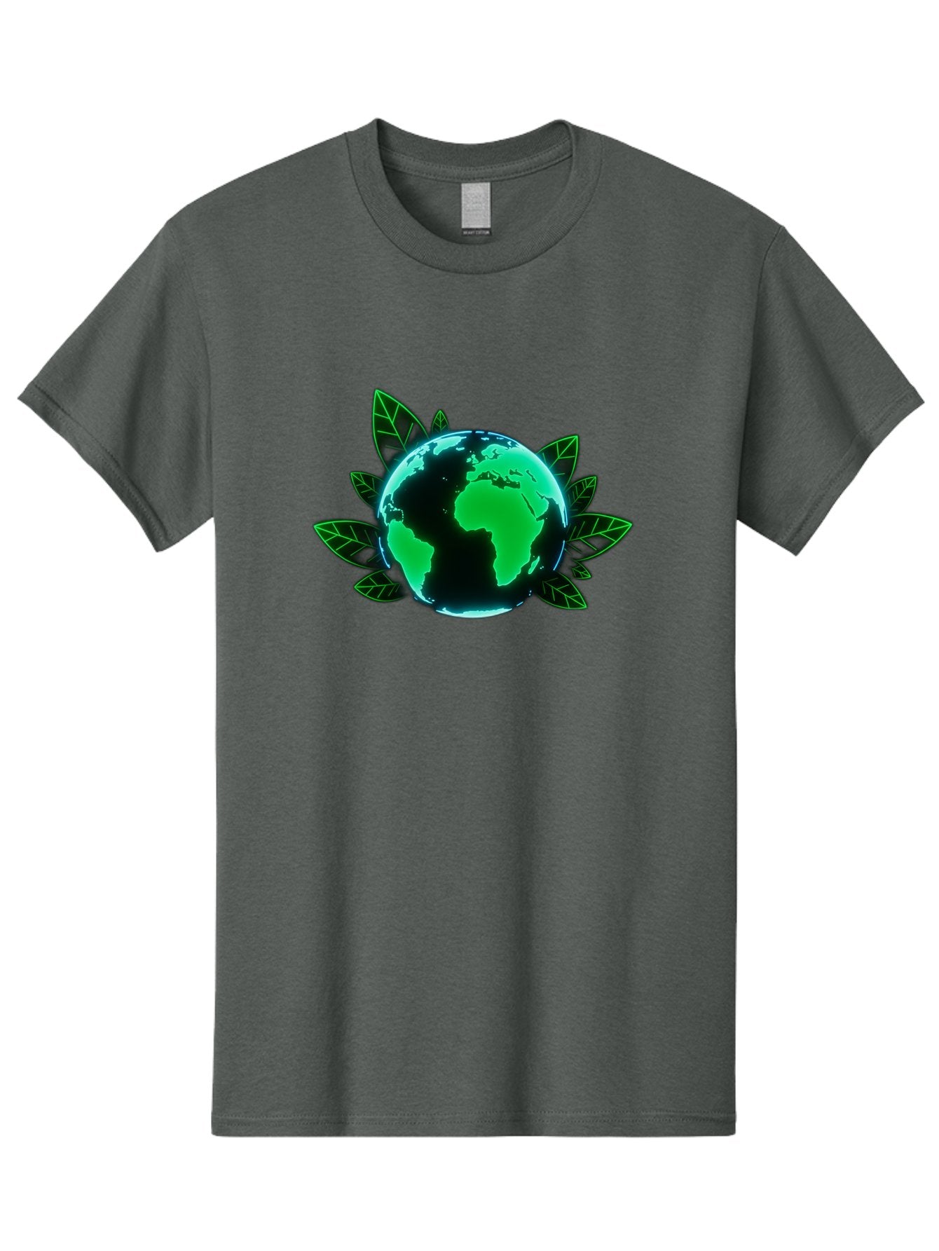 Earth-With-Leaves-1 Men'S Graphic Tee, 100% Cotton, Comfortable Casual Summer Wear, Machine Washable, Globe Surrounded By Leaves, Eco-Friendly, Environmental Awareness, Sustainable Living, Green Initiative, World Unity, Conservation Effort, Baa588 13