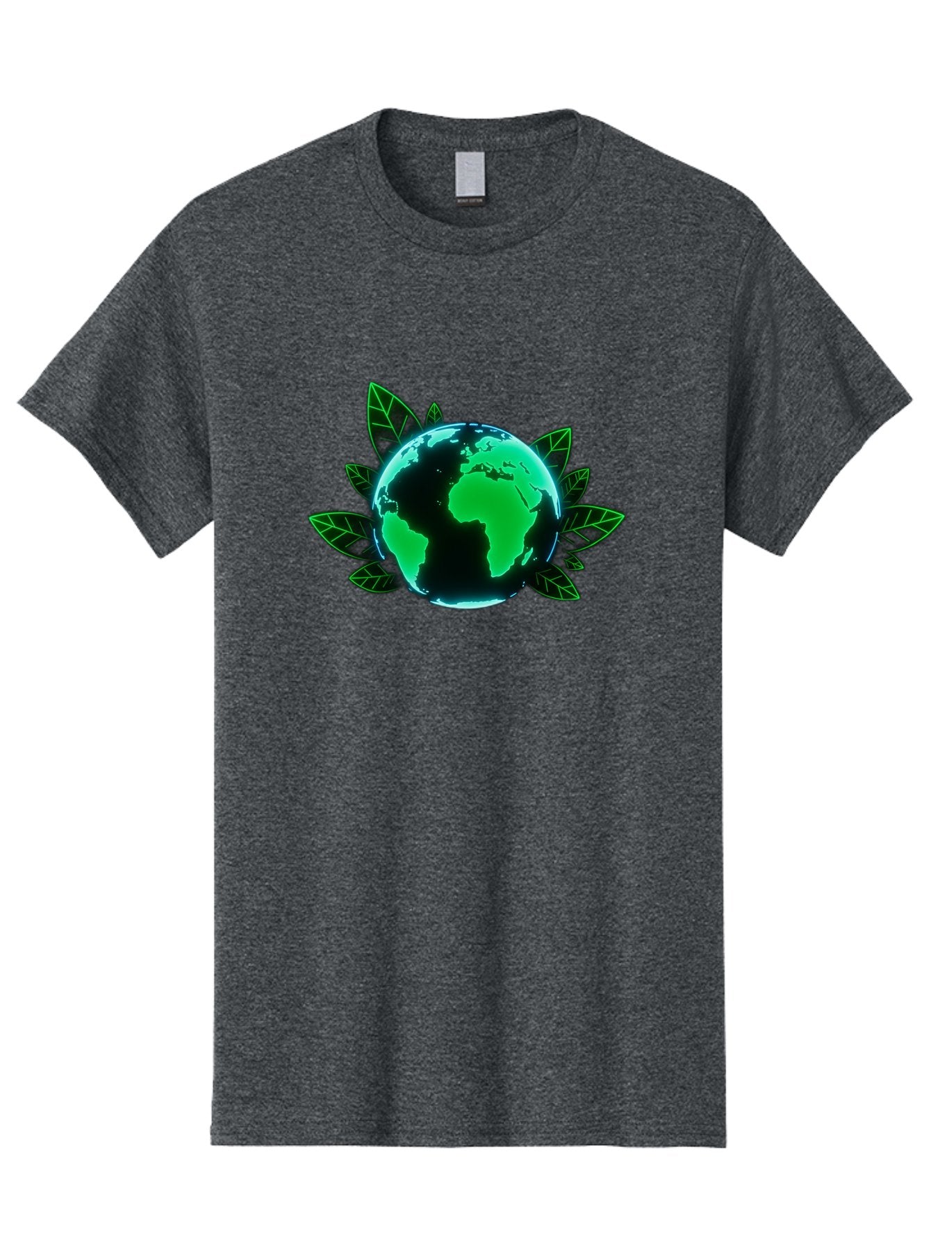 Earth-With-Leaves-1 Men'S Graphic Tee, 100% Cotton, Comfortable Casual Summer Wear, Machine Washable, Globe Surrounded By Leaves, Eco-Friendly, Environmental Awareness, Sustainable Living, Green Initiative, World Unity, Conservation Effort, Baa588 6