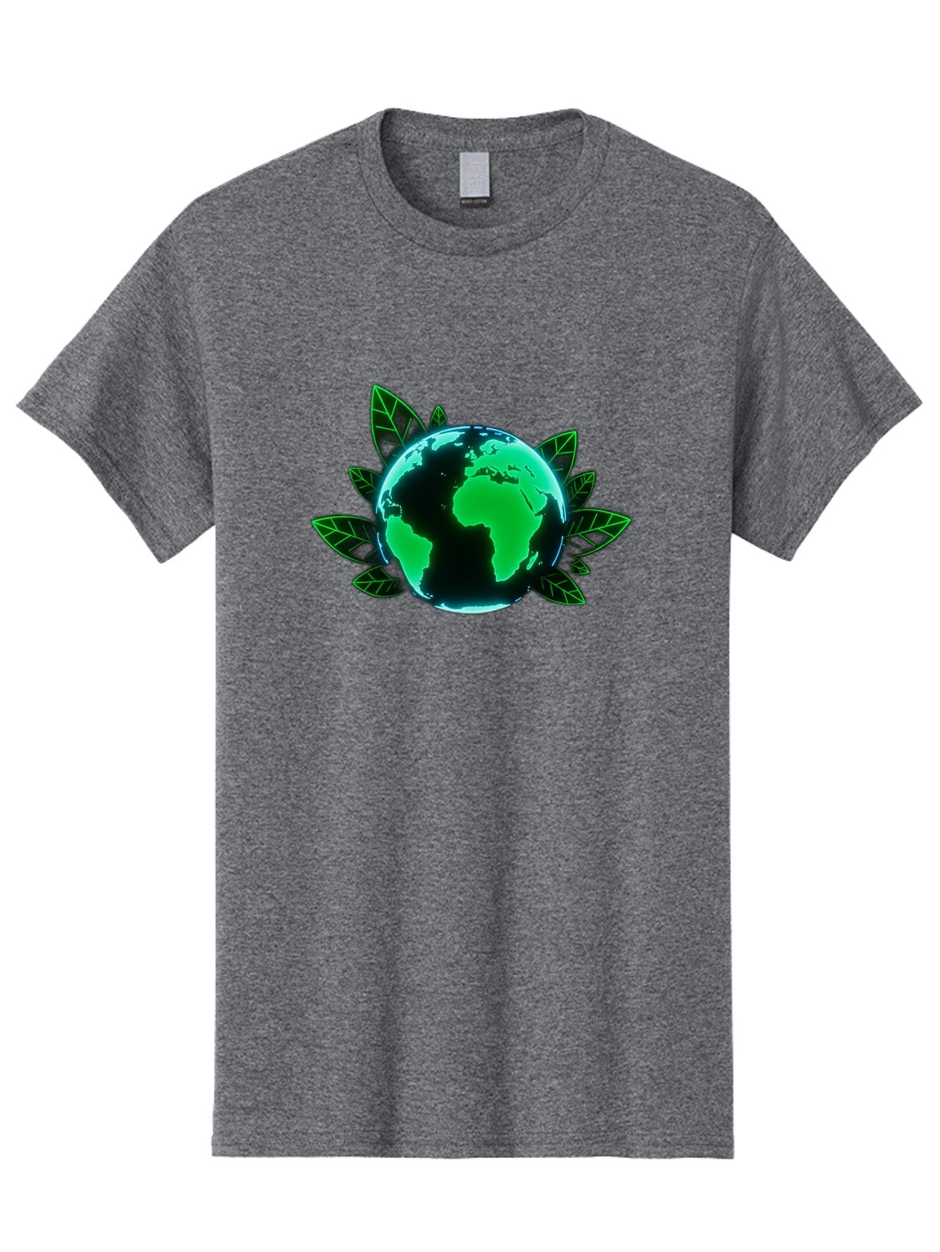 Earth-With-Leaves-1 Men'S Graphic Tee, 100% Cotton, Comfortable Casual Summer Wear, Machine Washable, Globe Surrounded By Leaves, Eco-Friendly, Environmental Awareness, Sustainable Living, Green Initiative, World Unity, Conservation Effort, Baa588 14