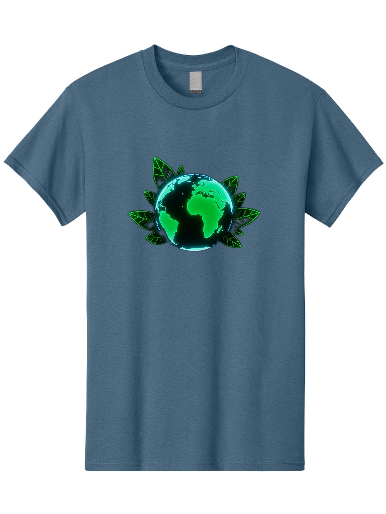 Earth-With-Leaves-1 Men'S Graphic Tee, 100% Cotton, Comfortable Casual Summer Wear, Machine Washable, Globe Surrounded By Leaves, Eco-Friendly, Environmental Awareness, Sustainable Living, Green Initiative, World Unity, Conservation Effort, Baa588 15