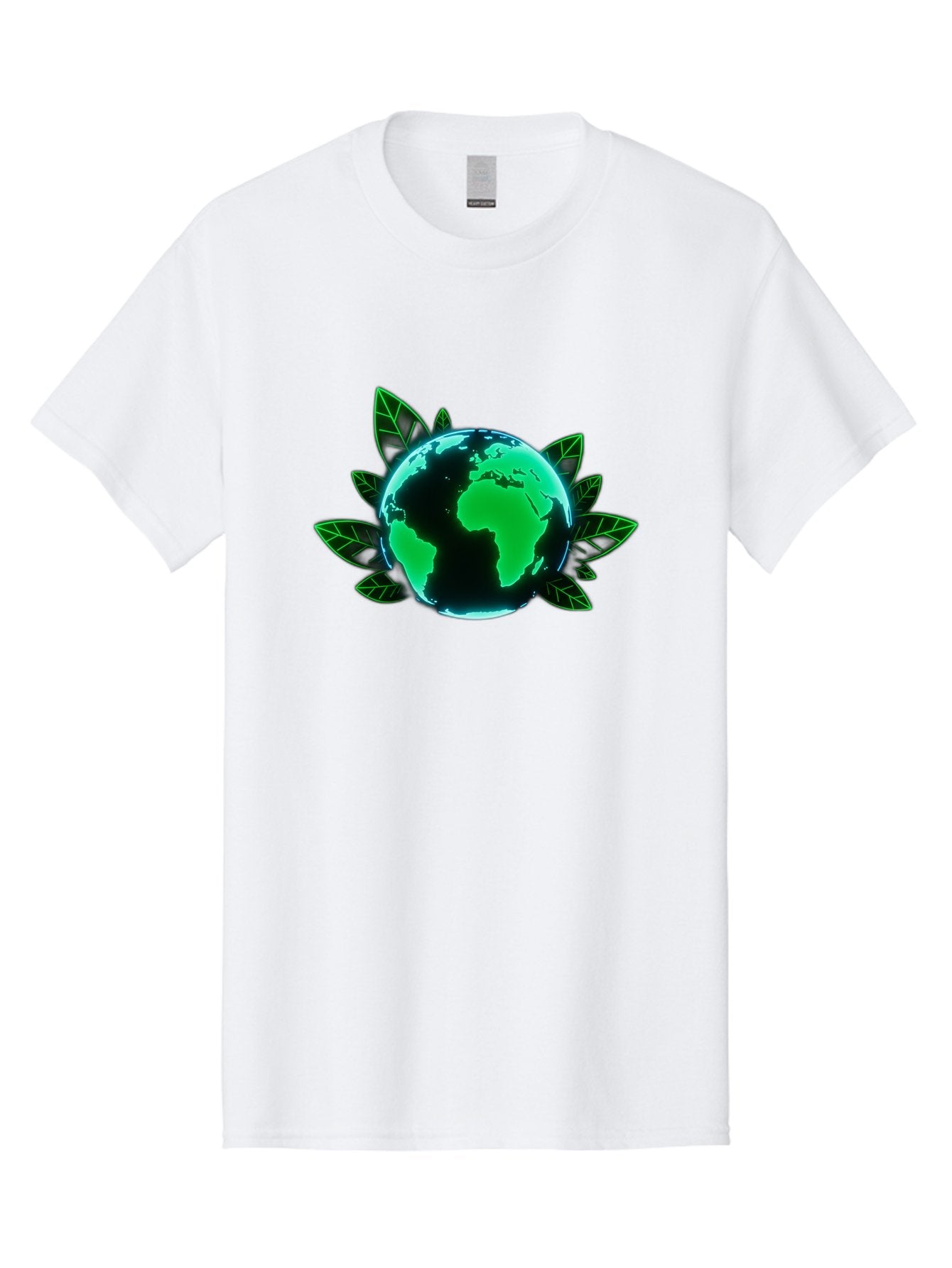 Earth-With-Leaves-1 Men'S Graphic Tee, 100% Cotton, Comfortable Casual Summer Wear, Machine Washable, Globe Surrounded By Leaves, Eco-Friendly, Environmental Awareness, Sustainable Living, Green Initiative, World Unity, Conservation Effort, Baa588 9