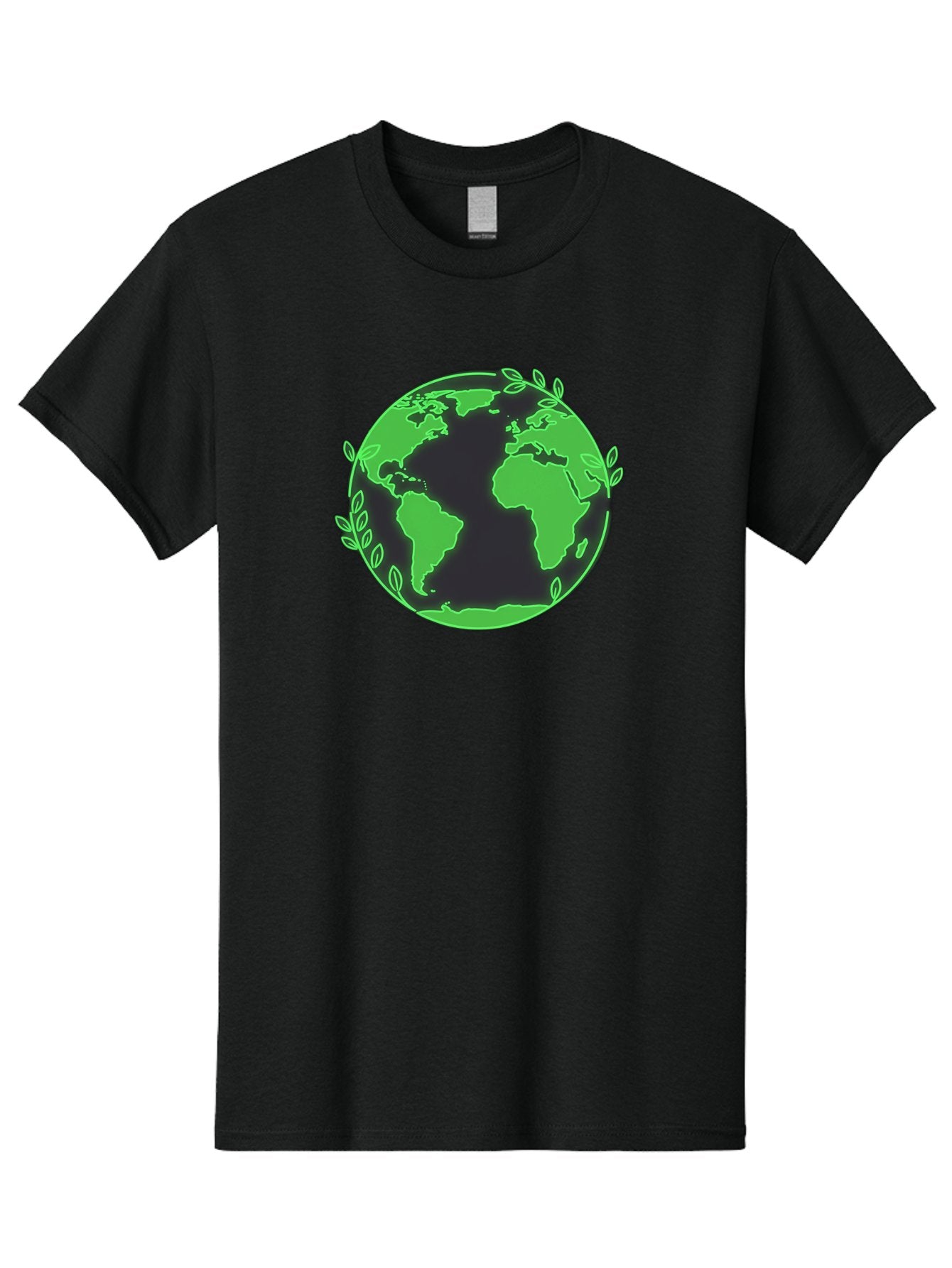 Earth-With-Leaves-2 Men'S Graphic Tee, 100% Cotton, Comfortable Casual Summer Wear, Machine Washable, Green Earth, Leaves Around The Globe, Eco-Friendly, Environmental Awareness, Global Unity, Nature Conservation, Sustainability, Earth Day Baa589 9