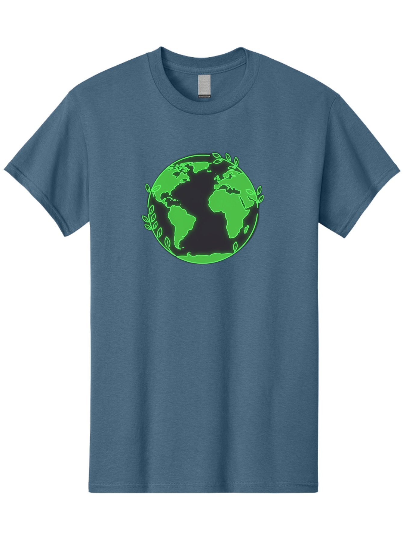 Earth-With-Leaves-2 Men'S Graphic Tee, 100% Cotton, Comfortable Casual Summer Wear, Machine Washable, Green Earth, Leaves Around The Globe, Eco-Friendly, Environmental Awareness, Global Unity, Nature Conservation, Sustainability, Earth Day Baa589 14