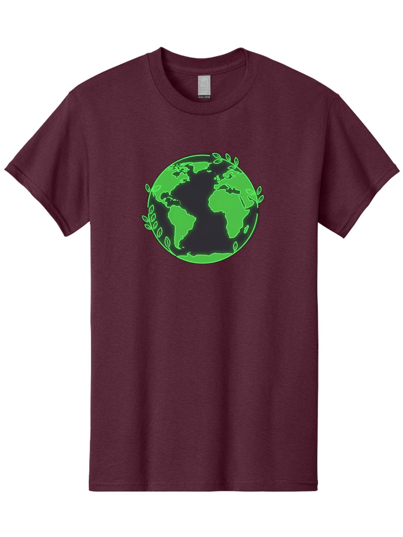 Earth-With-Leaves-2 Men'S Graphic Tee, 100% Cotton, Comfortable Casual Summer Wear, Machine Washable, Green Earth, Leaves Around The Globe, Eco-Friendly, Environmental Awareness, Global Unity, Nature Conservation, Sustainability, Earth Day Baa589 15