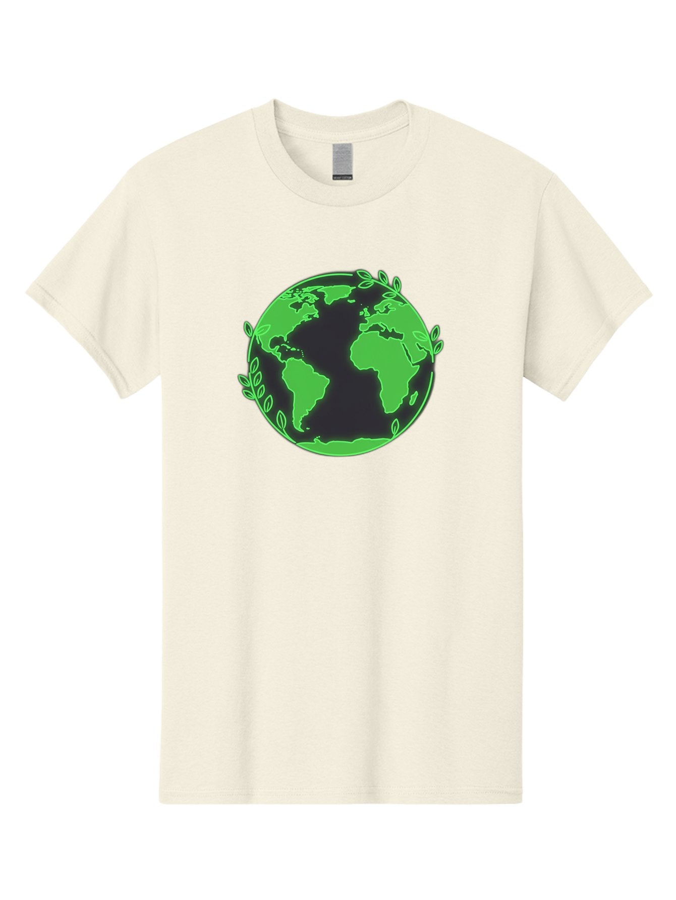Earth-With-Leaves-2 Men'S Graphic Tee, 100% Cotton, Comfortable Casual Summer Wear, Machine Washable, Green Earth, Leaves Around The Globe, Eco-Friendly, Environmental Awareness, Global Unity, Nature Conservation, Sustainability, Earth Day Baa589 11