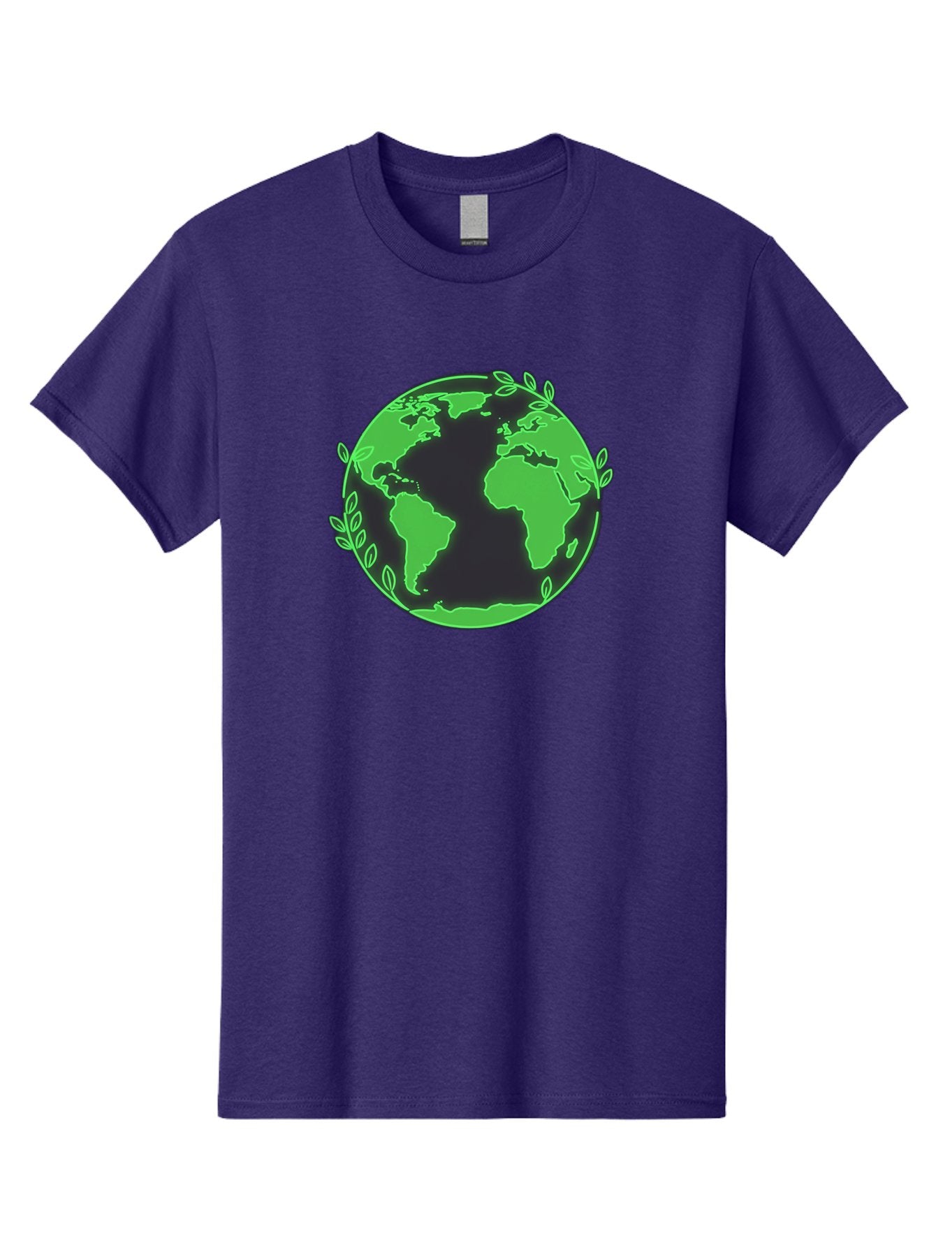 Earth-With-Leaves-2 Men'S Graphic Tee, 100% Cotton, Comfortable Casual Summer Wear, Machine Washable, Green Earth, Leaves Around The Globe, Eco-Friendly, Environmental Awareness, Global Unity, Nature Conservation, Sustainability, Earth Day Baa589 13