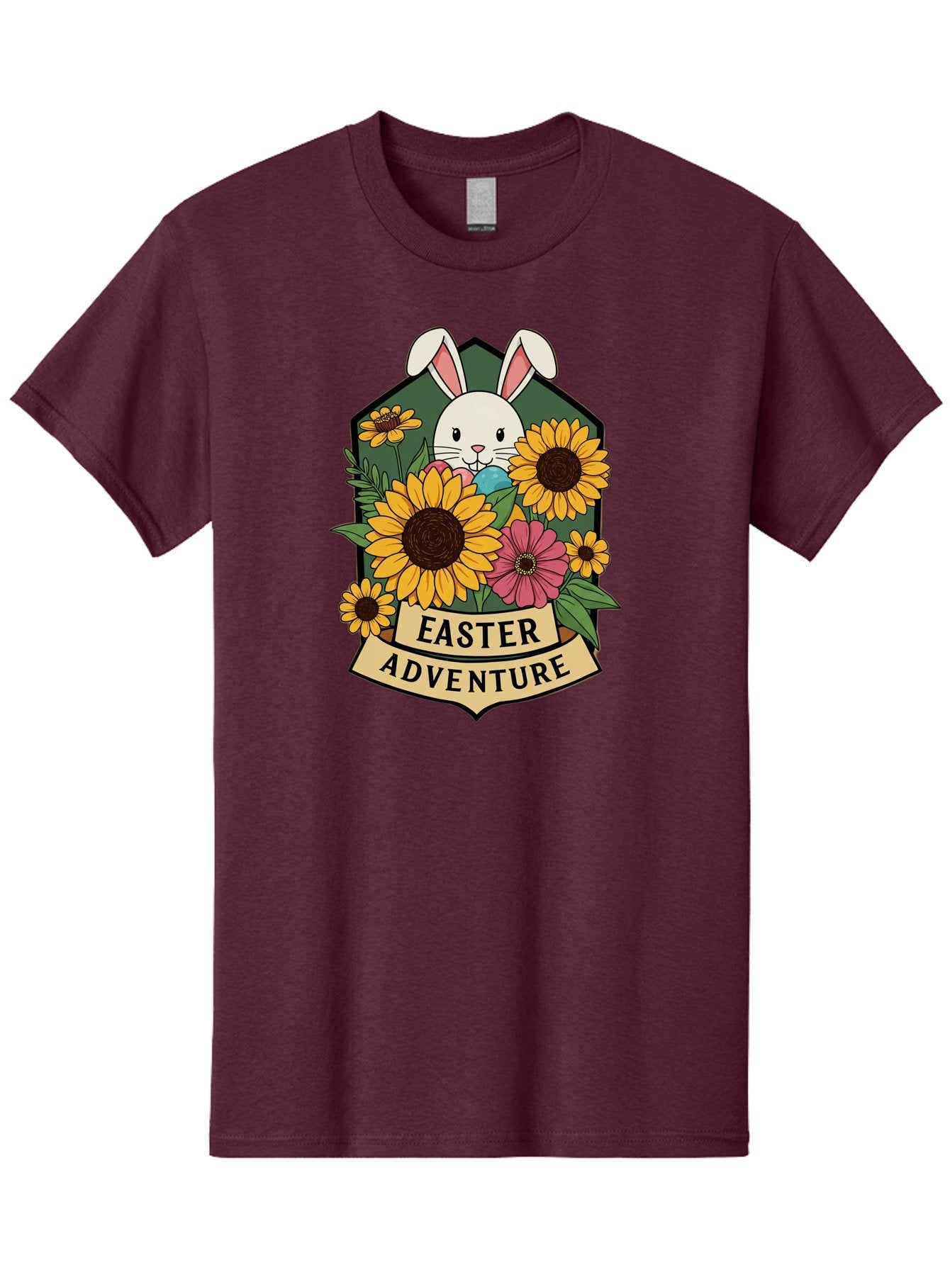 Easter-Adventure Men'S Graphic Tee, 100% Cotton, Comfortable Casual Summer Wear, Machine Washable, Easter Bunny, Sunflowers, Daisies, Floral Arrangement, Spring Flowers, Easter Eggs, Cute Cartoon Bunny, Easter Theme, Festive Design Baa596 9