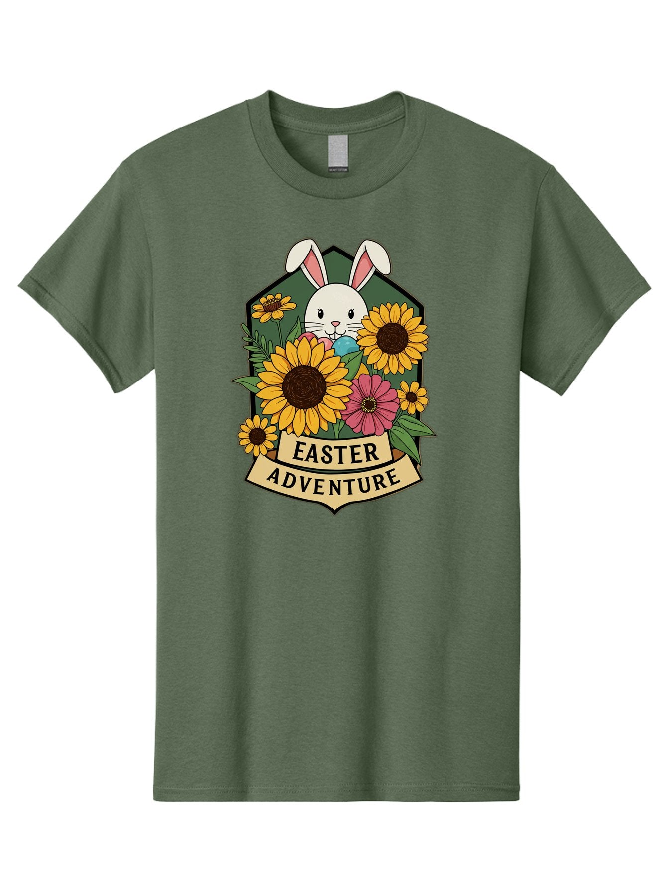 Easter-Adventure Men'S Graphic Tee, 100% Cotton, Comfortable Casual Summer Wear, Machine Washable, Easter Bunny, Sunflowers, Daisies, Floral Arrangement, Spring Flowers, Easter Eggs, Cute Cartoon Bunny, Easter Theme, Festive Design Baa596 10
