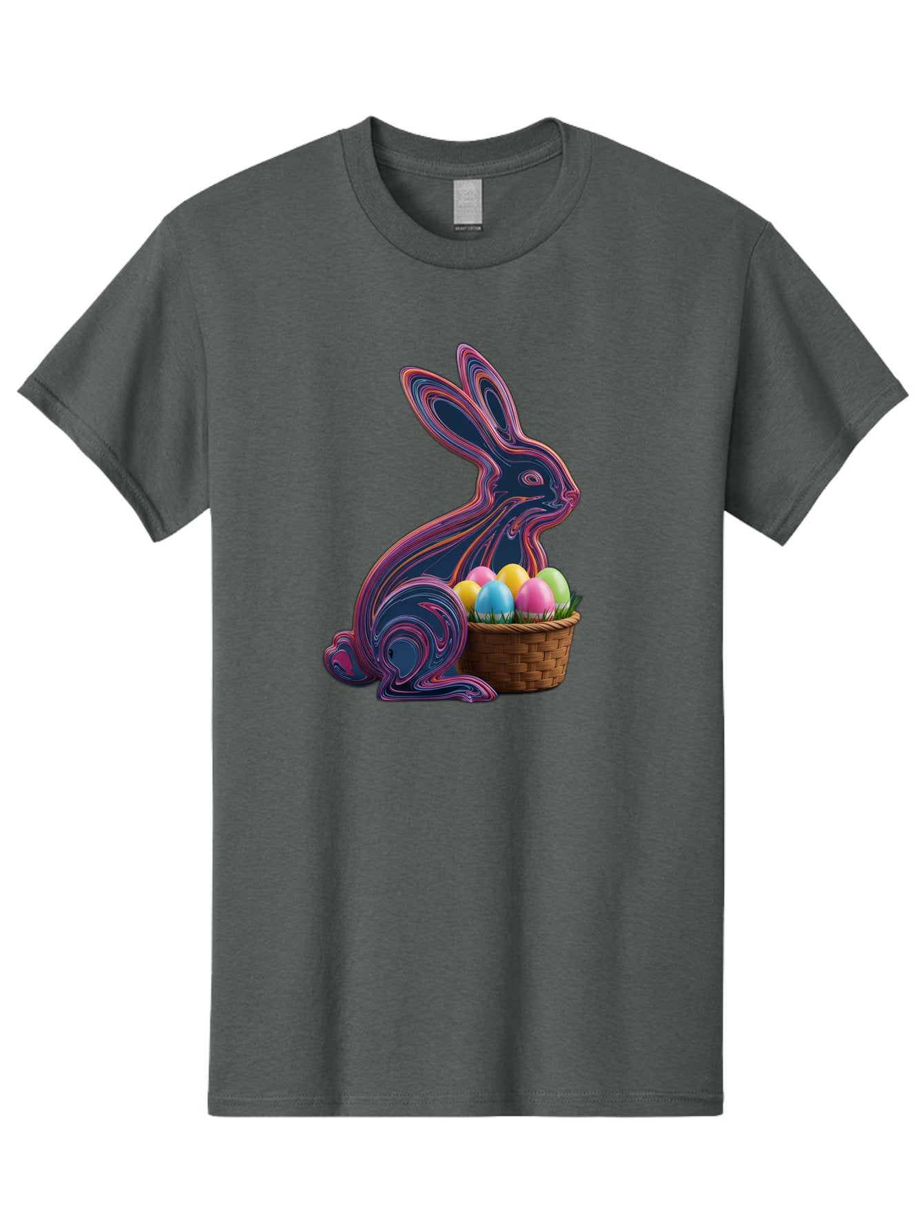 Easter-Bunny-1 Men'S Graphic Tee, 100% Cotton, Comfortable Casual Summer Wear, Machine Washable, Easter Bunny, Pastel Eggs, Colorful Eggs, Wicker Basket, Festive Decor, Spring Theme, Vibrant Colors, Holiday Symbol, Easter Eggs Baa597 15