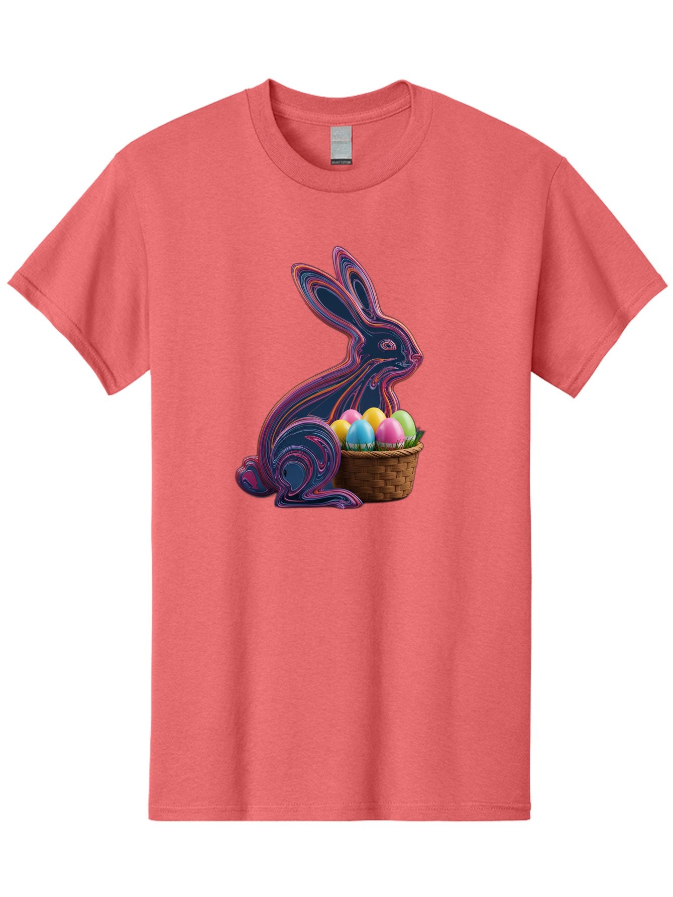 Easter-Bunny-1 Men'S Graphic Tee, 100% Cotton, Comfortable Casual Summer Wear, Machine Washable, Easter Bunny, Pastel Eggs, Colorful Eggs, Wicker Basket, Festive Decor, Spring Theme, Vibrant Colors, Holiday Symbol, Easter Eggs Baa597 9