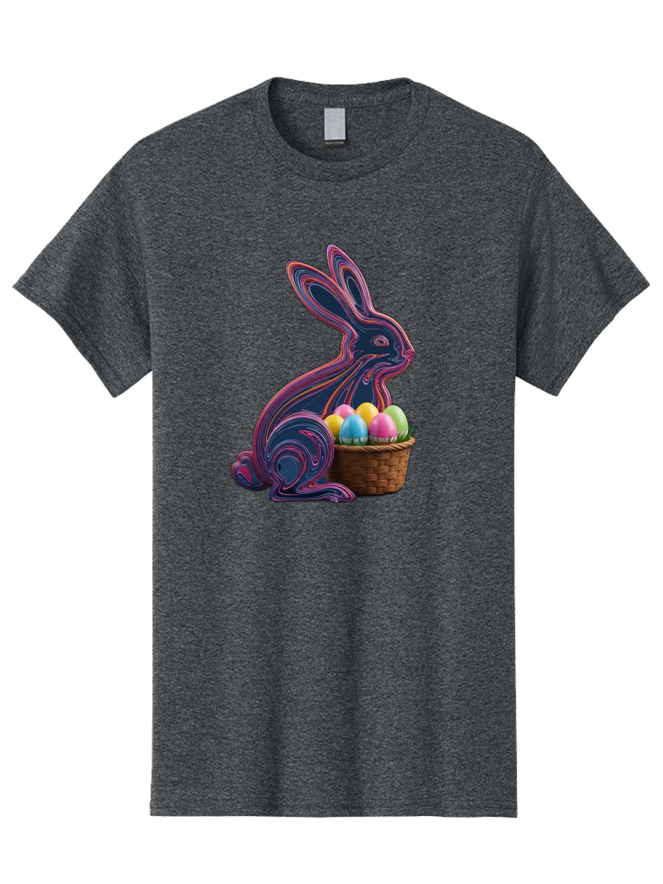 Easter-Bunny-1 Men'S Graphic Tee, 100% Cotton, Comfortable Casual Summer Wear, Machine Washable, Easter Bunny, Pastel Eggs, Colorful Eggs, Wicker Basket, Festive Decor, Spring Theme, Vibrant Colors, Holiday Symbol, Easter Eggs Baa597 12